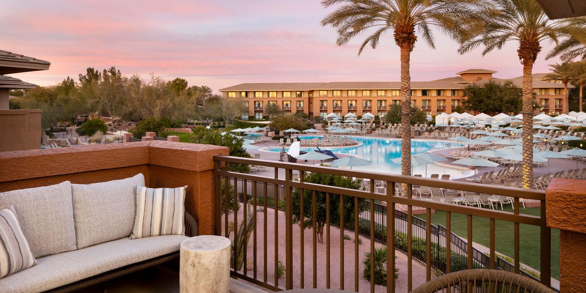 Balcony views of the outdoor swimming pool at The Westin Kierland Resort and Spa