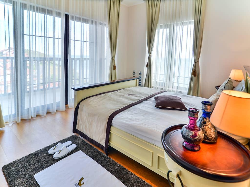 Double bed suite at the Thracian Cliffs Golf & Beach Resort