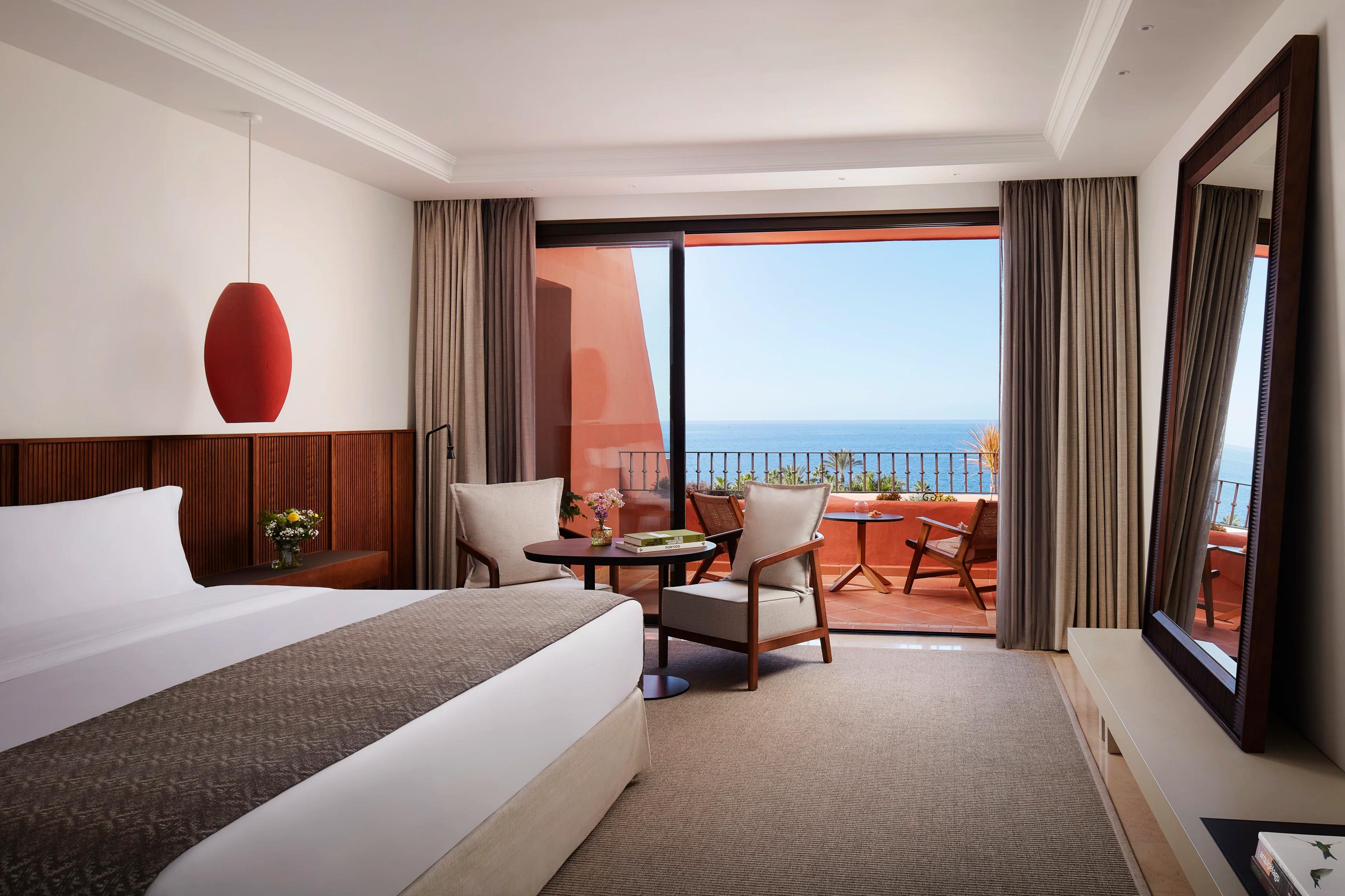 Double bed suite with balcony views at Tivoli La Caleta Tenerife Resort