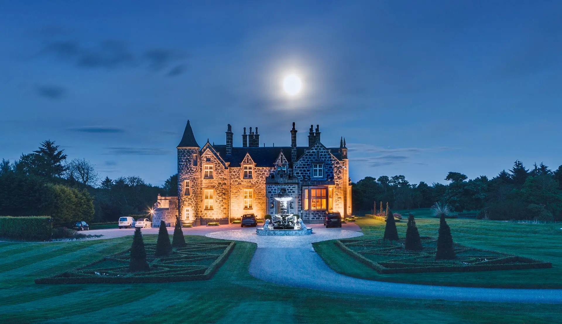 The Trump International Scotland under the moonlight