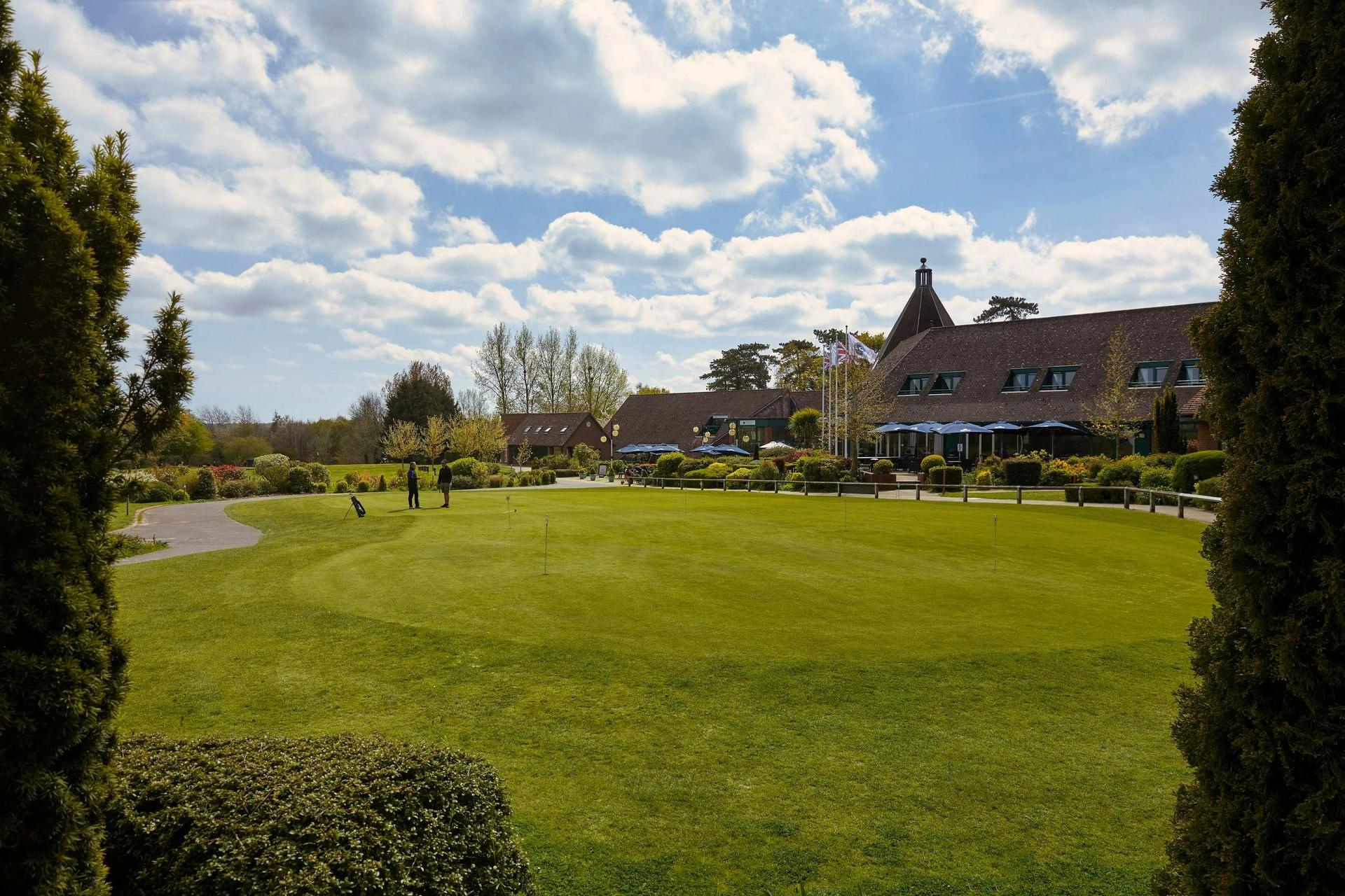 A smooth green outside Ufford Park Hotel, Golf & Spa