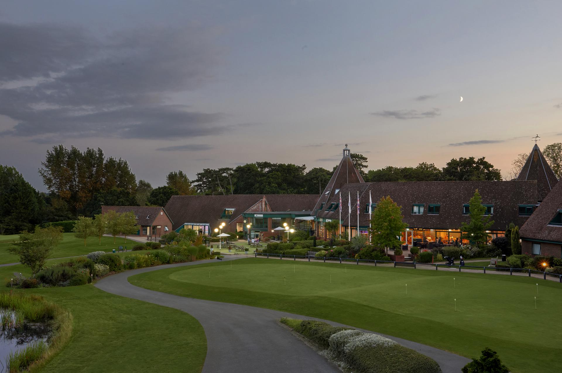 Panoramic view of the Ufford Park Hotel, Golf & Spa building