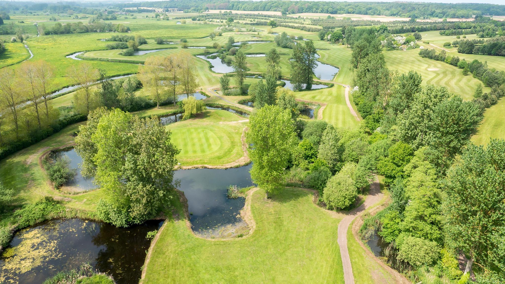 Overhead view of the Wensum Valley Hotel, Golf & Country Club golf course