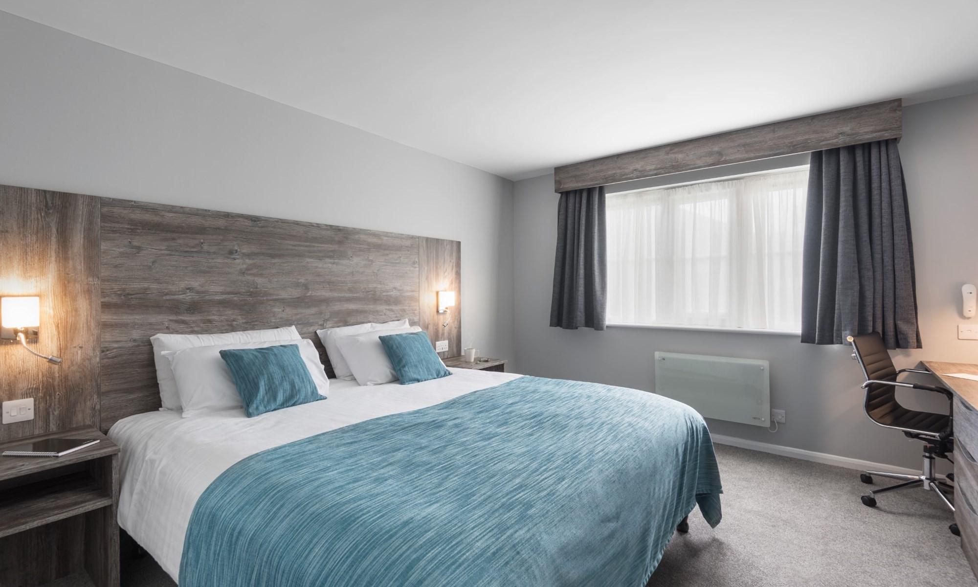 Double bed suite at the Willows Hotel at Wyboston Lakes