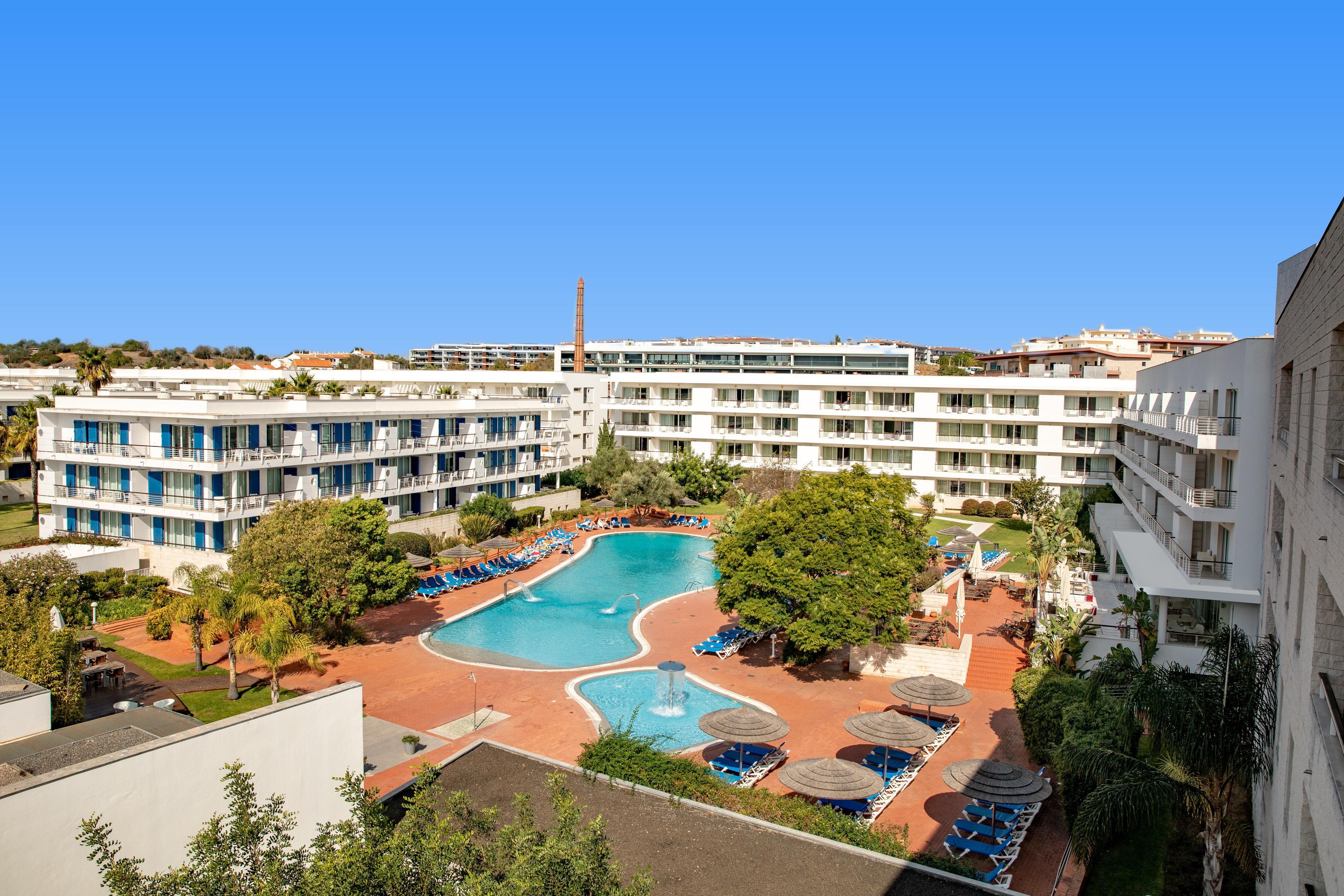 Panoramic view of the Marina Club Lagos Resort outdoor swimming pool