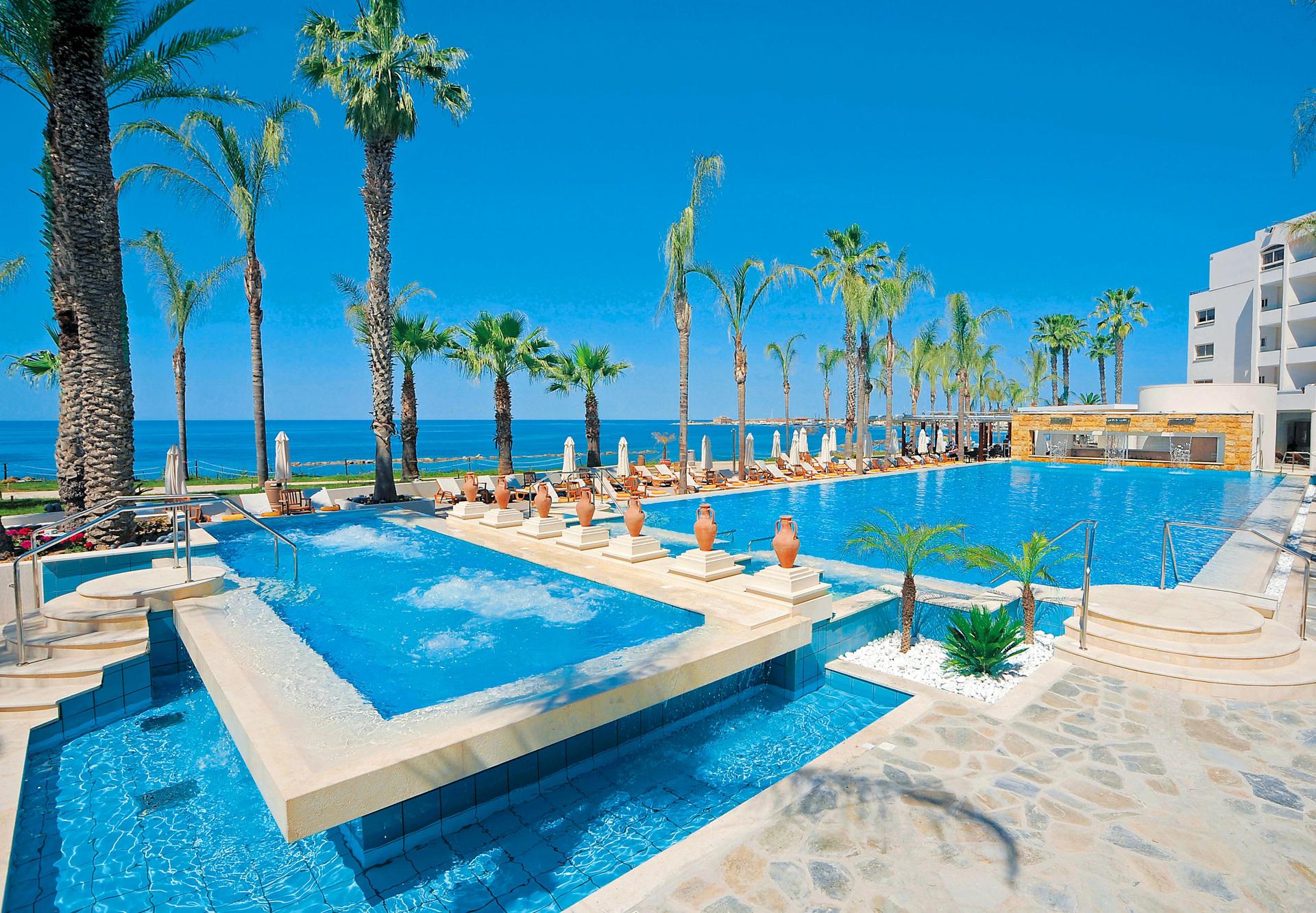 Outdoor swimming pools at the Alexander The Great Beach Hotel