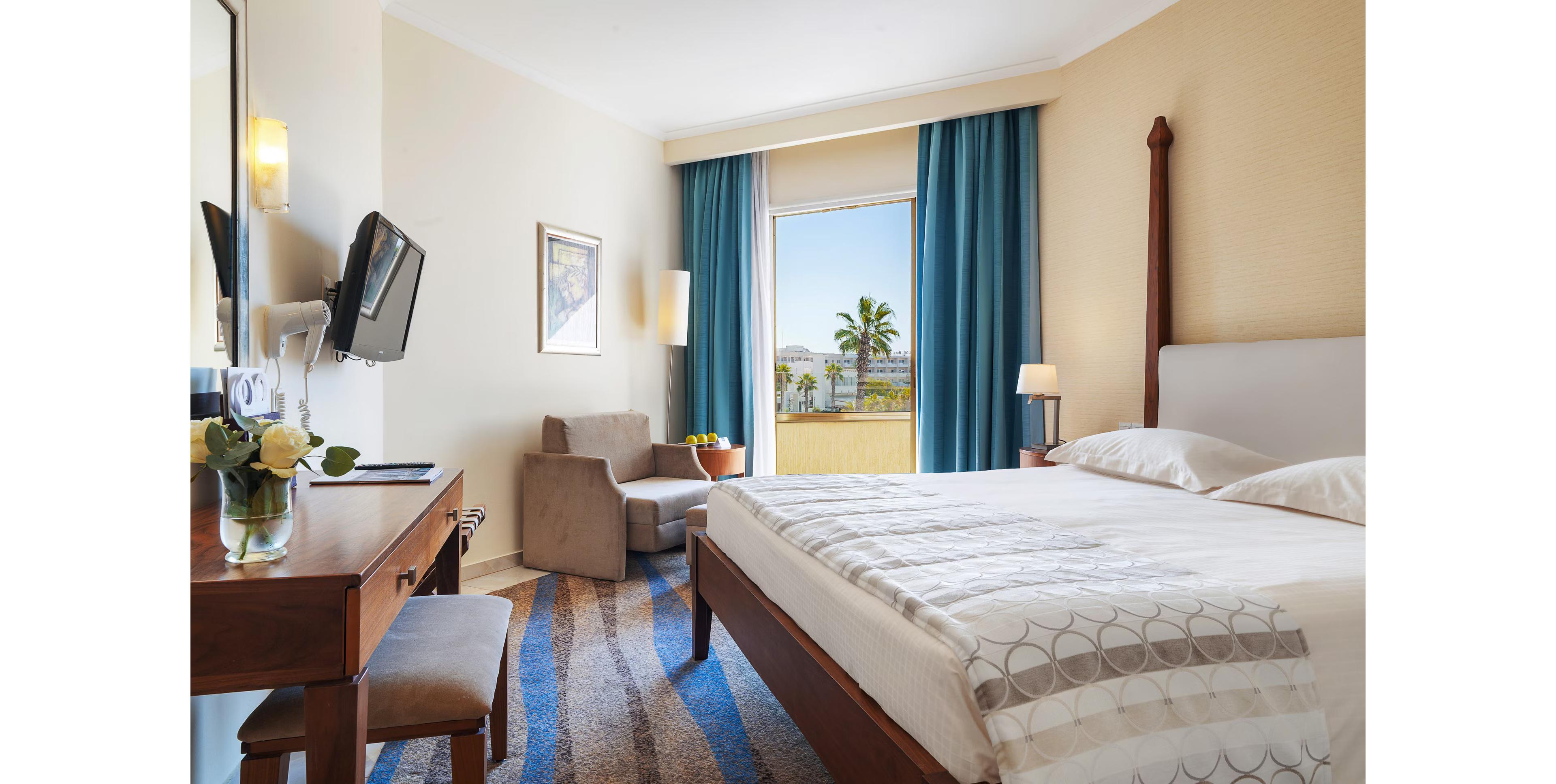 Double bed suite at Alexander The Great Beach Hotel