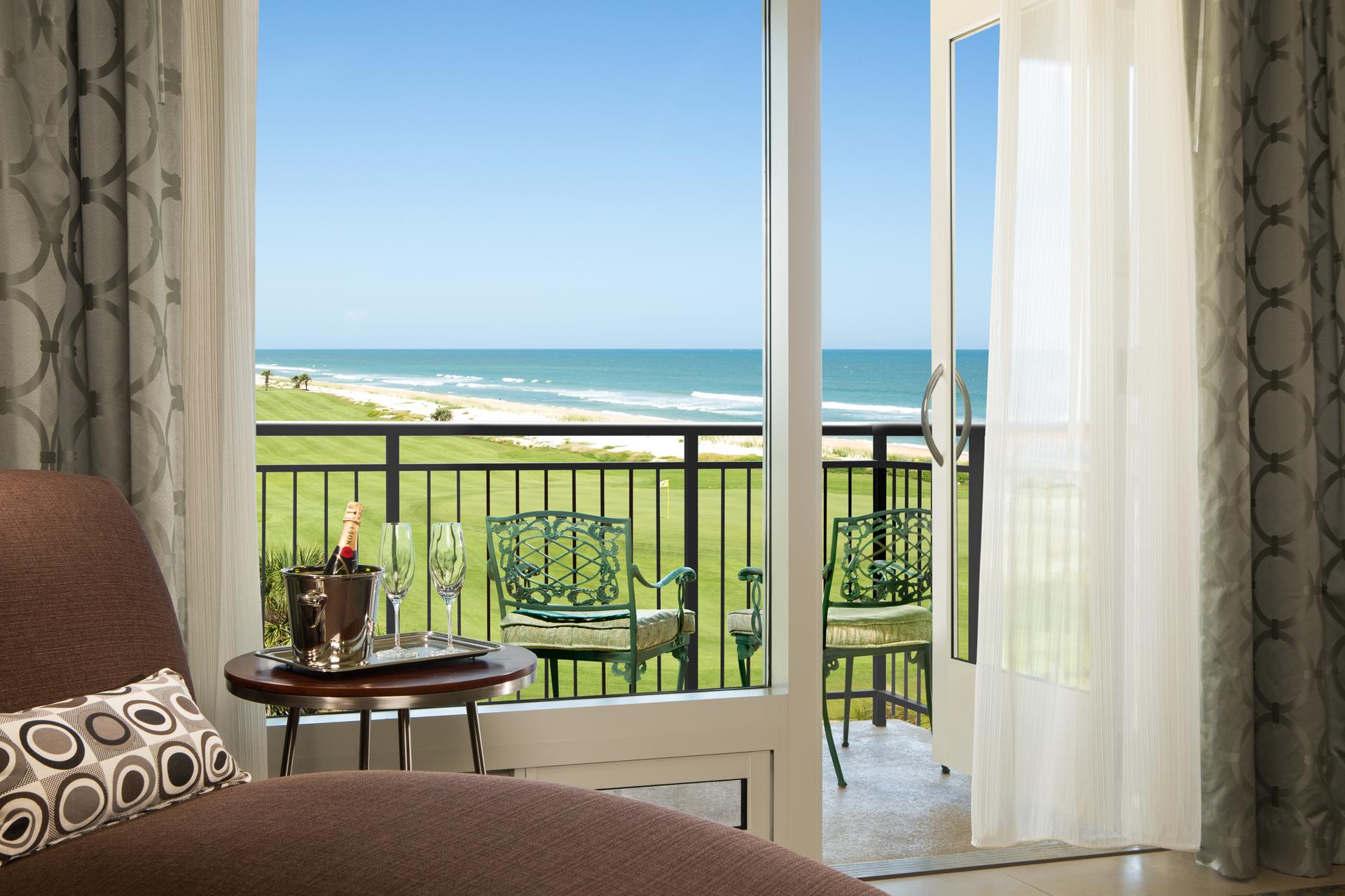 Views of the course from a balcony as part of a suite at Hammock Beach Golf Resort & Spa