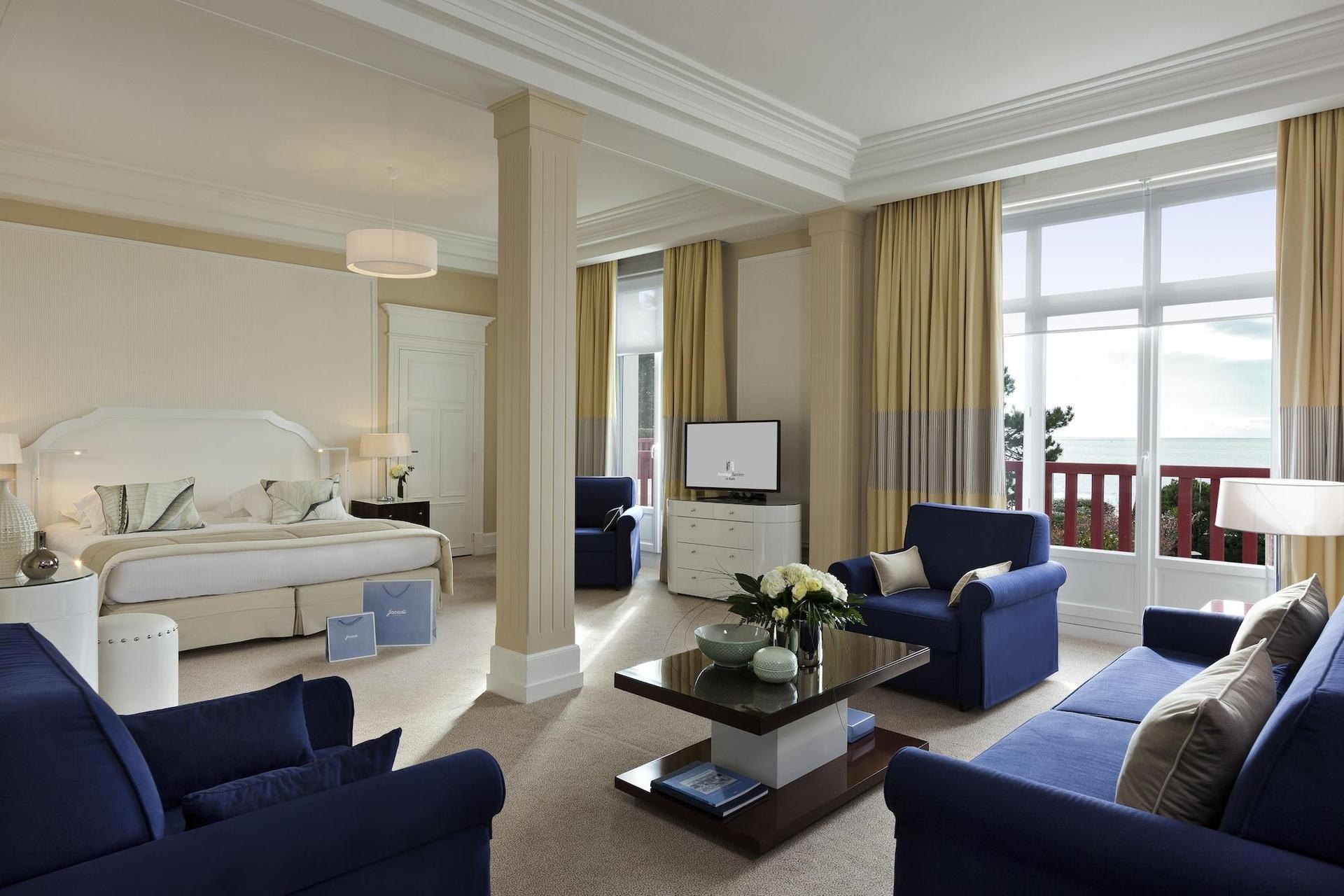 Spacious double bed suite at Hotel Barriere L'Hermitage La Baule