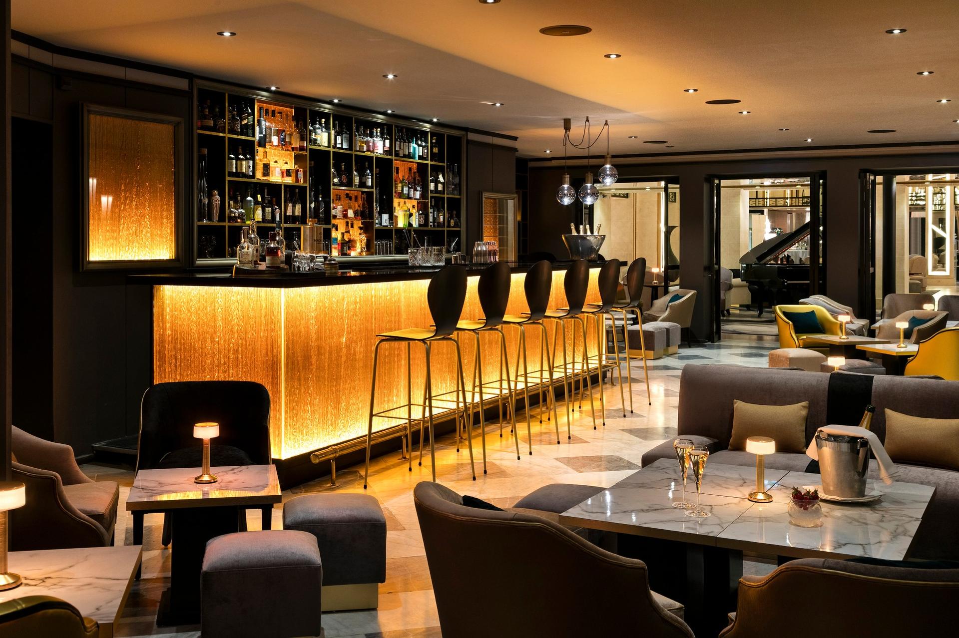 Luxurious bar at Hotel Barriere L'Hermitage La Baule