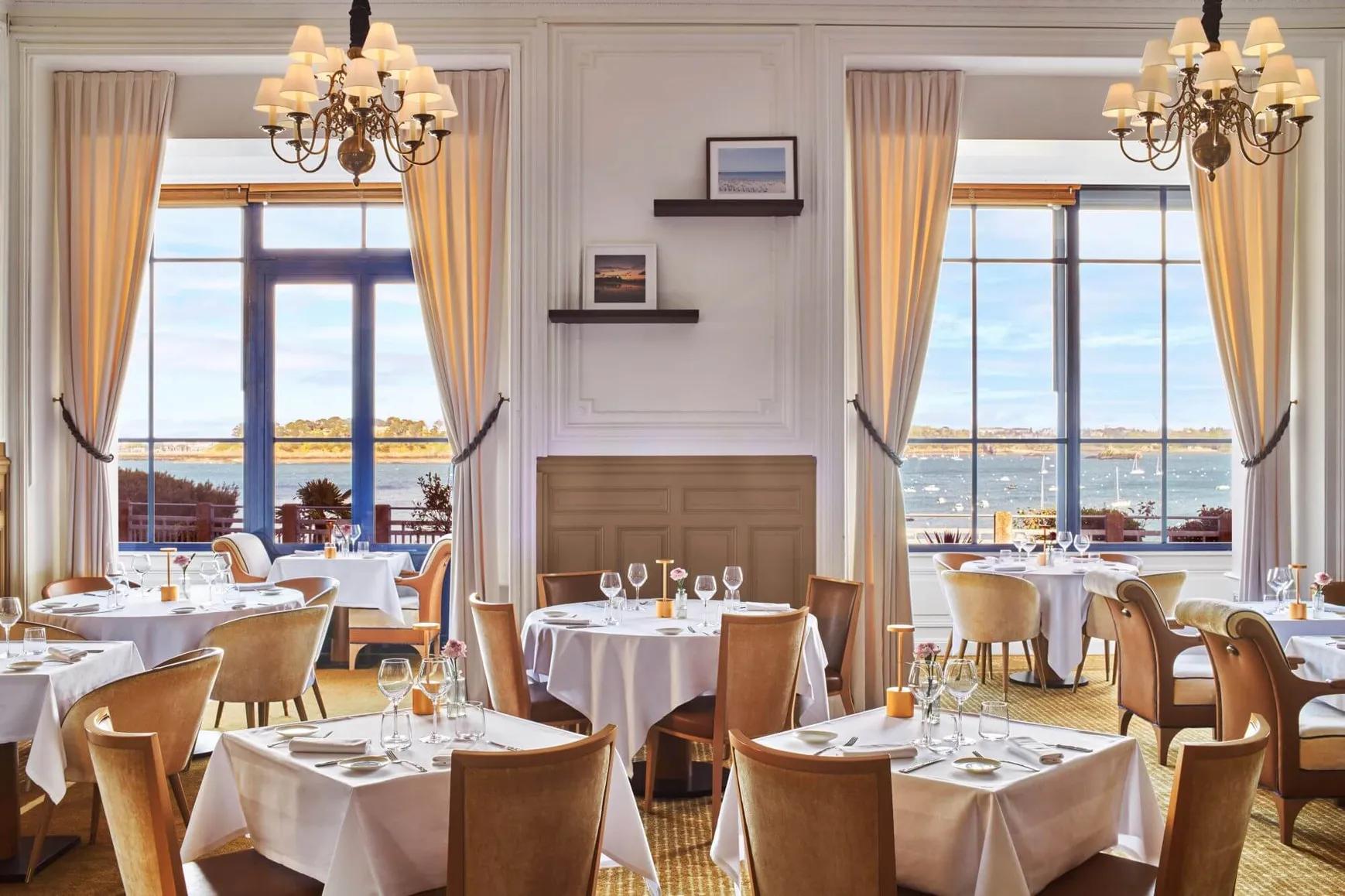 Dining room at the Hotel Barriere Le Grand Hotel Dinard