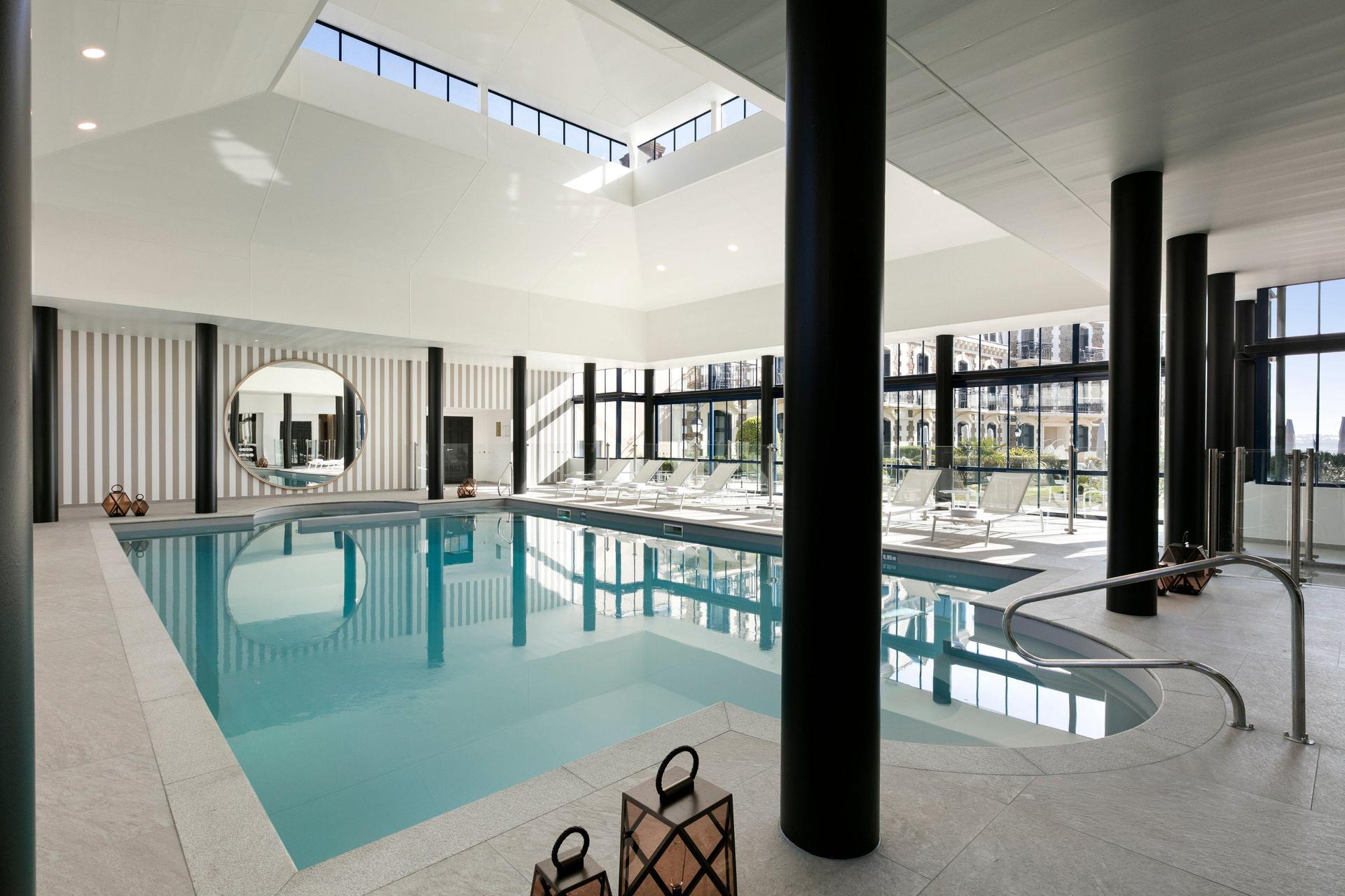 Indoor swimming pool at the Hotel Barriere Le Grand Hotel Dinard