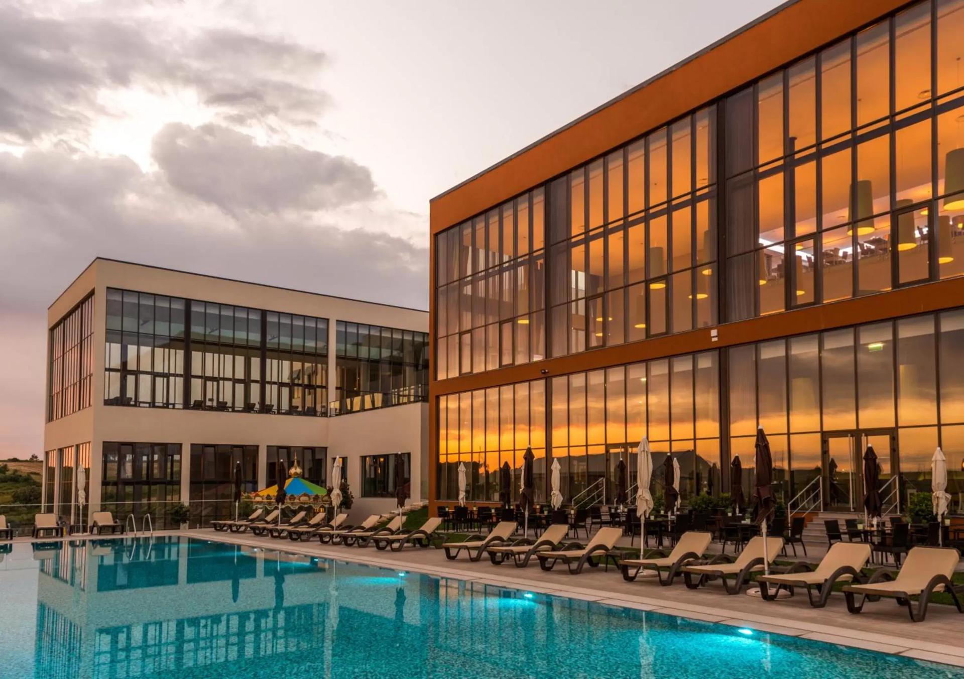 Panoramic view of Hotel Vila Gale Collection Sintra overlooking the outdoor pool
