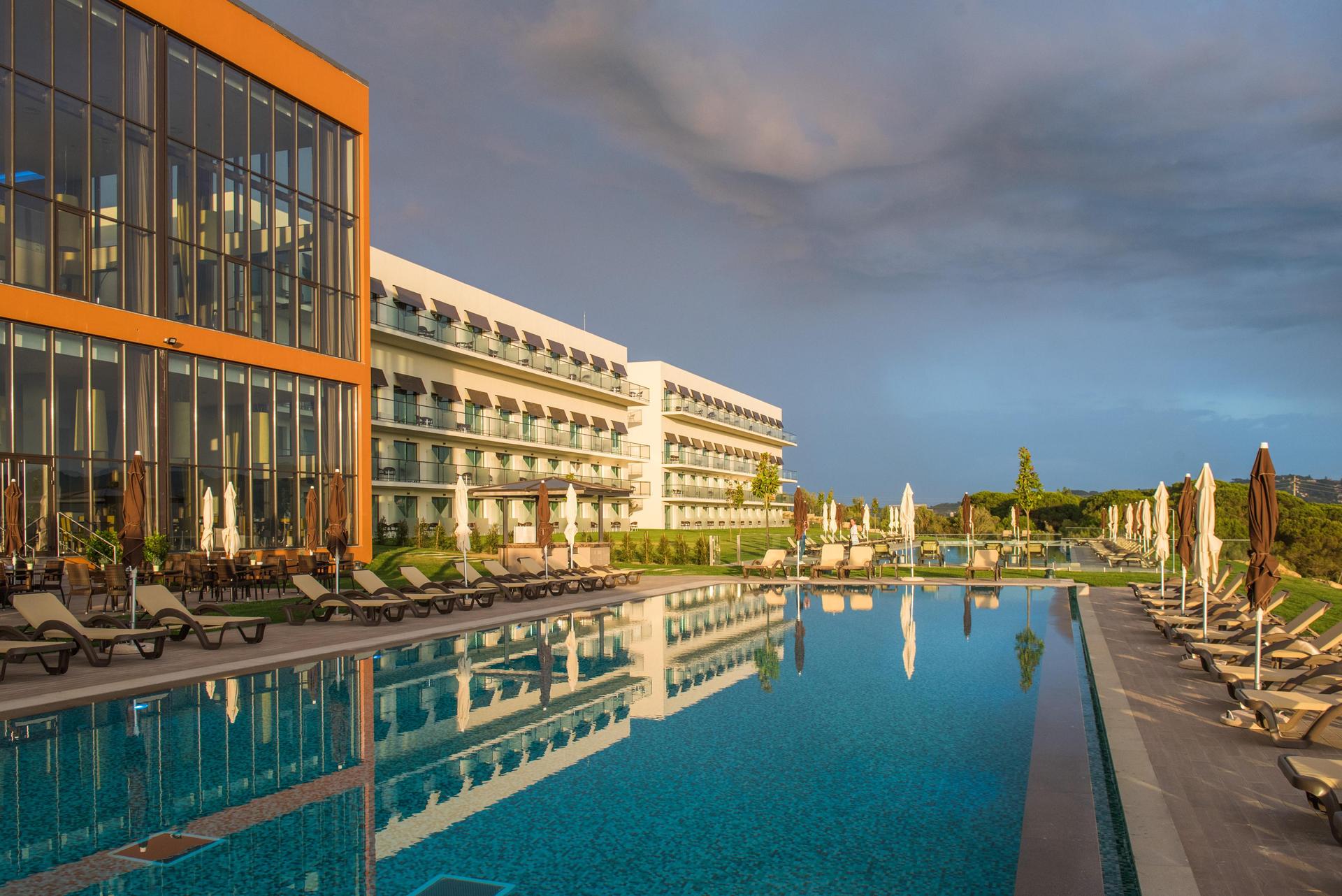 Panoramic view of Hotel Vila Gale Collection Sintra overlooking the outdoor pool