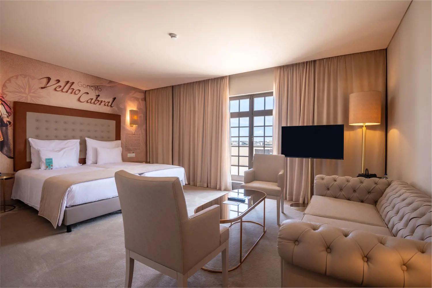 Spacious double bed room at Hotel Vila Gale Sao Miguel Azores