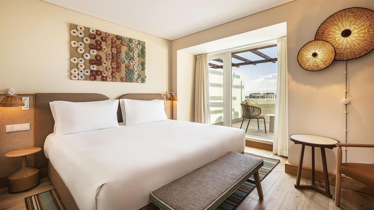 Double bed suite with balcony views at Hyatt Regency Vilamoura Algarve