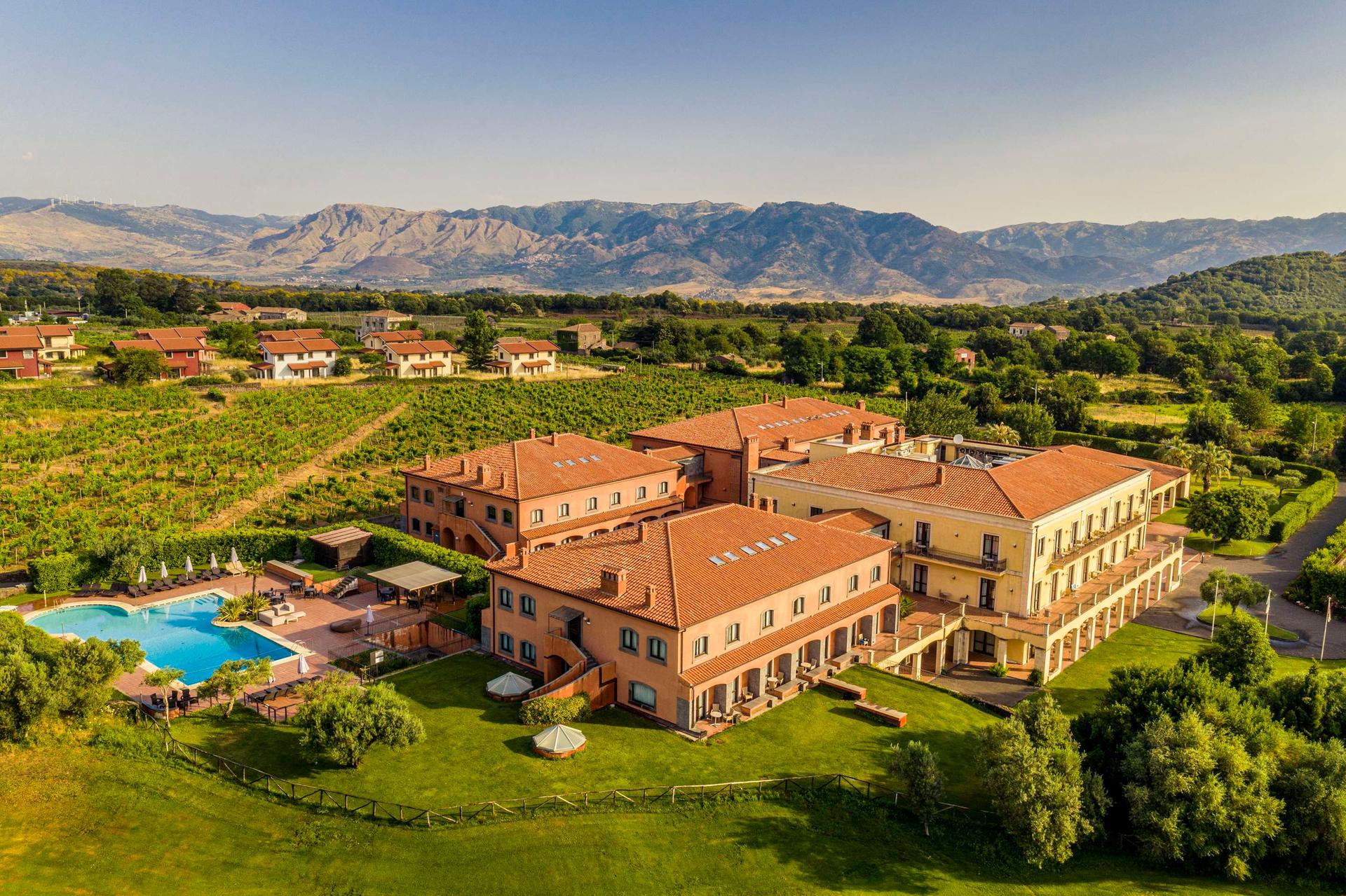 Aerial view of Il Picciolo Etna Golf Resort & Spa, Curio Collection by Hilton