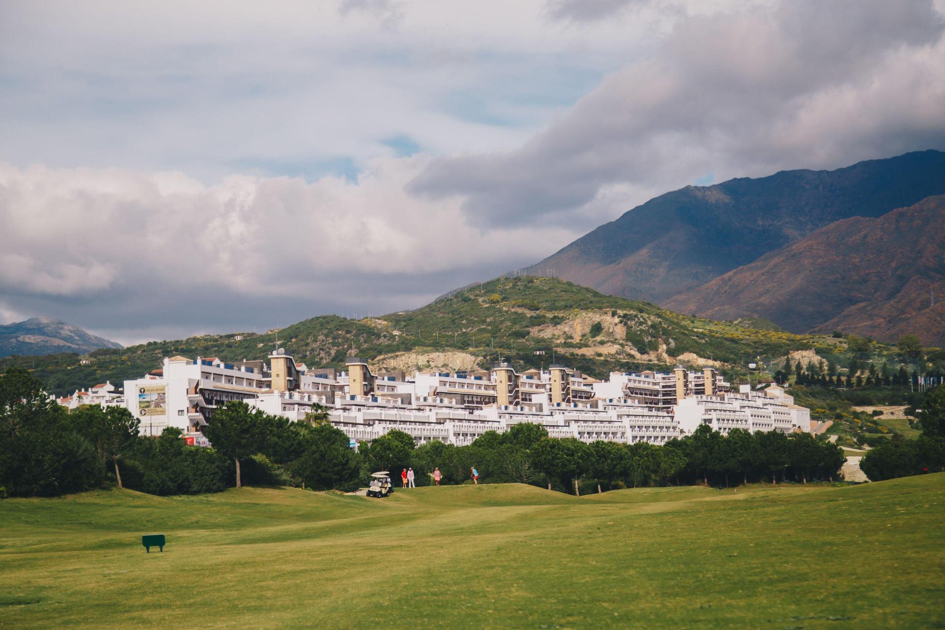 Panoramic view of ONA Valle Romano Golf Resort overlooking the course