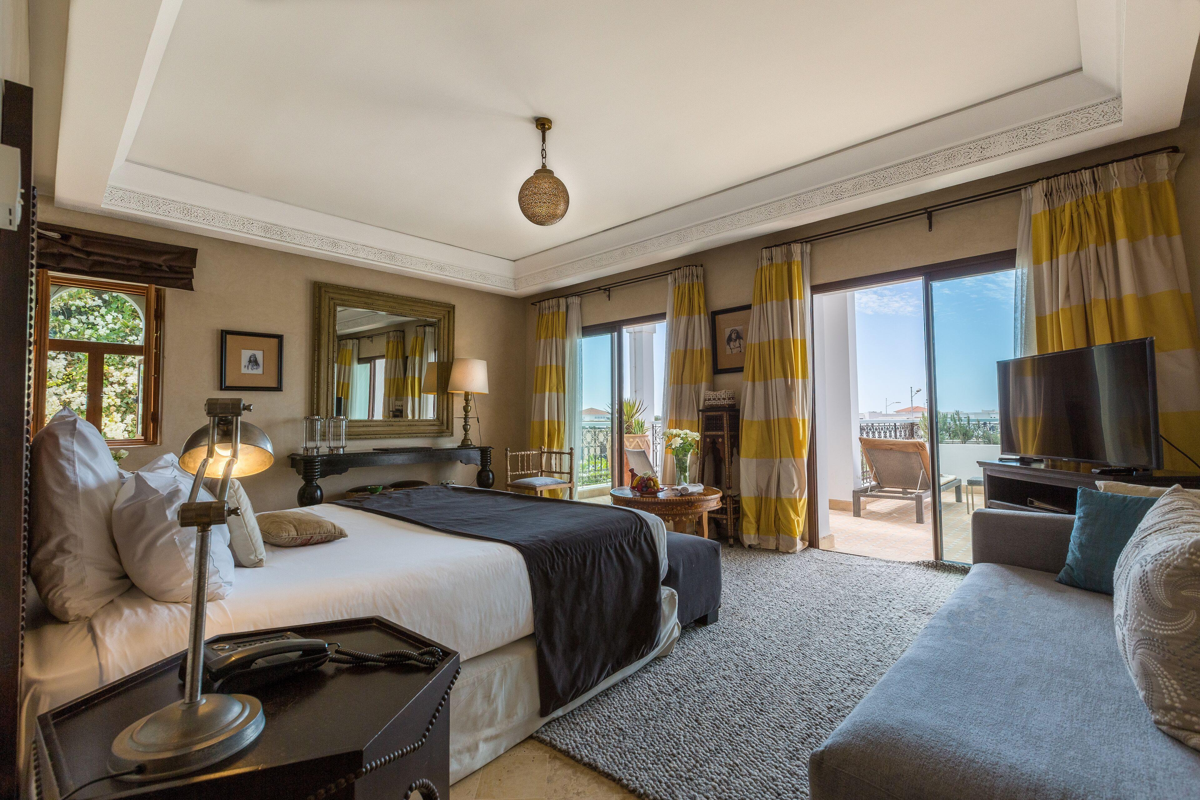 Spacious double bed suite with a balcony at Riad Villa Blanche - Boutique Hotel & Spa