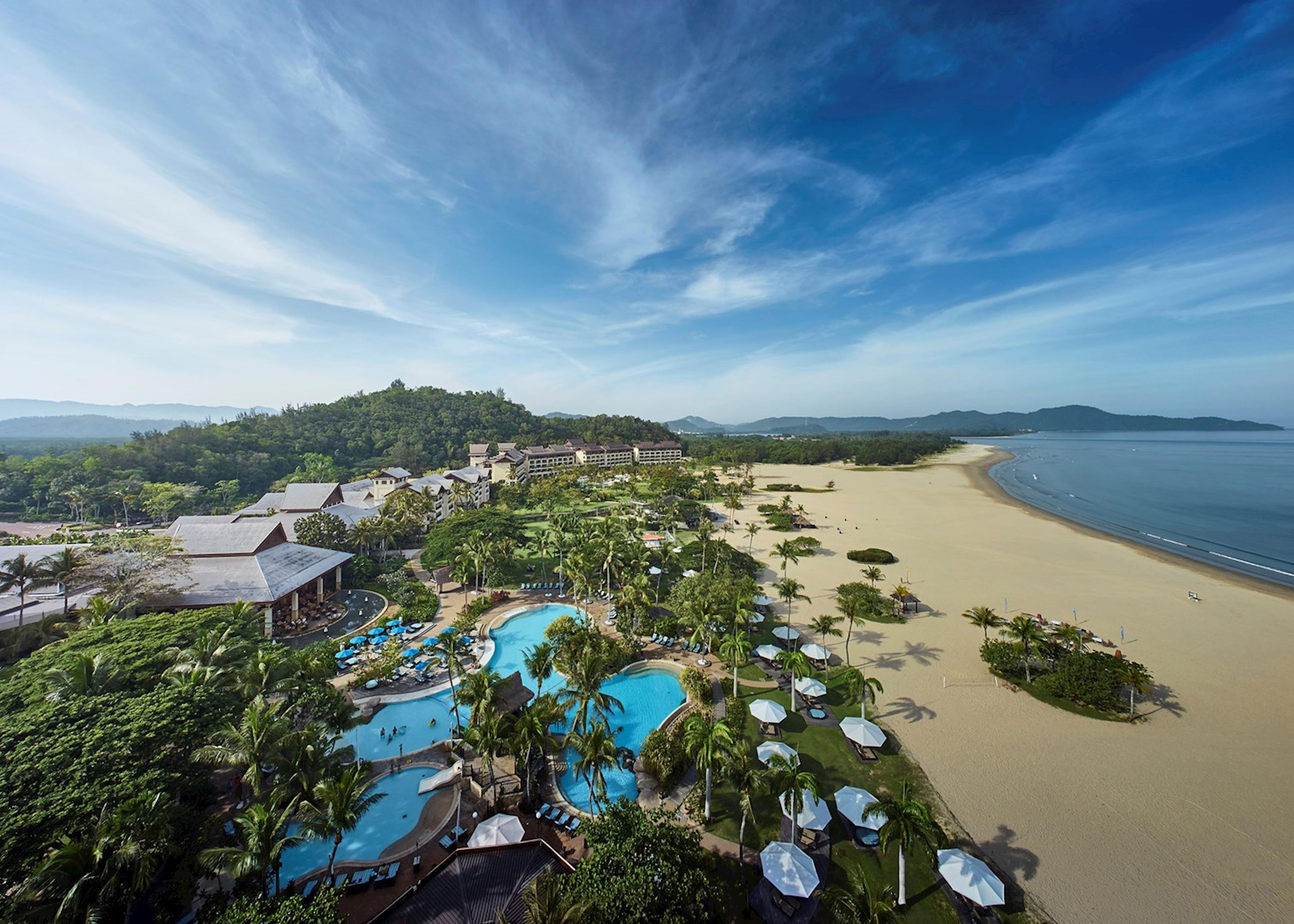 Overhead view of Shangri-La’s Rasa Ria Resort & Spa