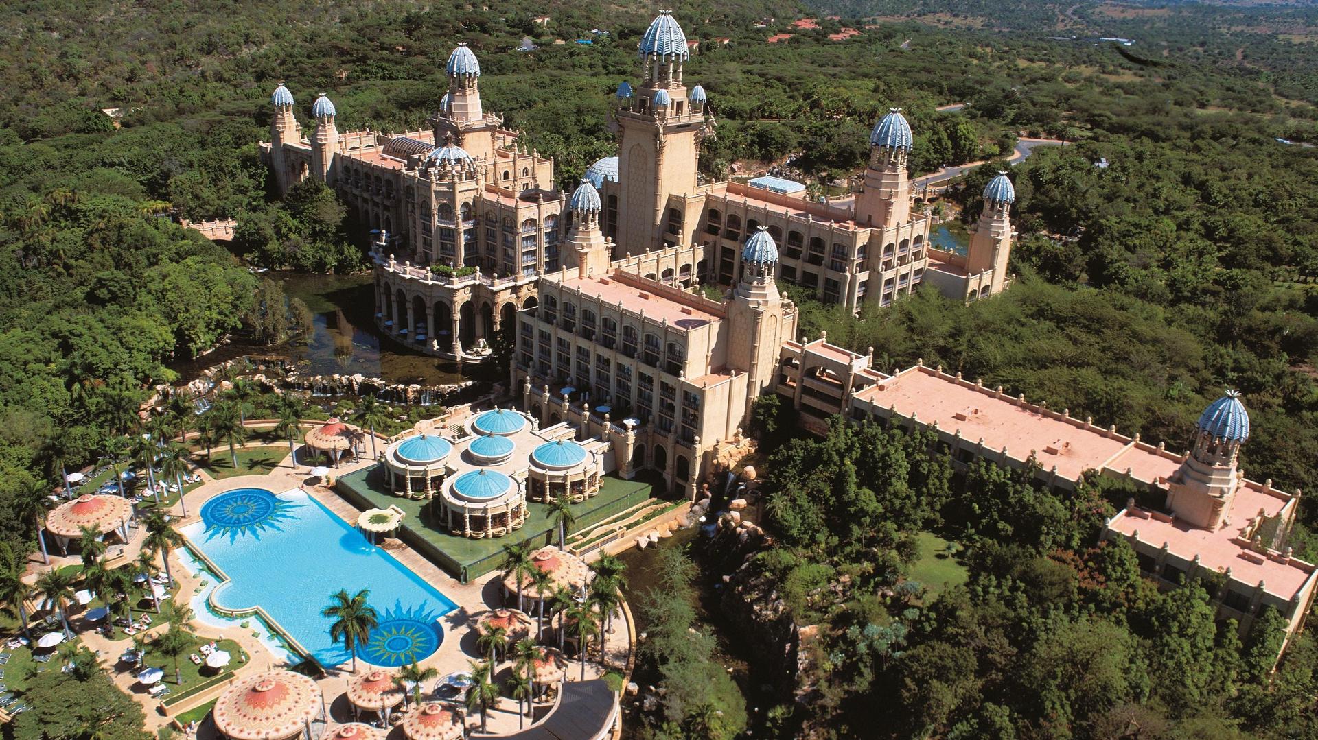 Aerial view of the Sun City Resort, The Palace of the Lost City