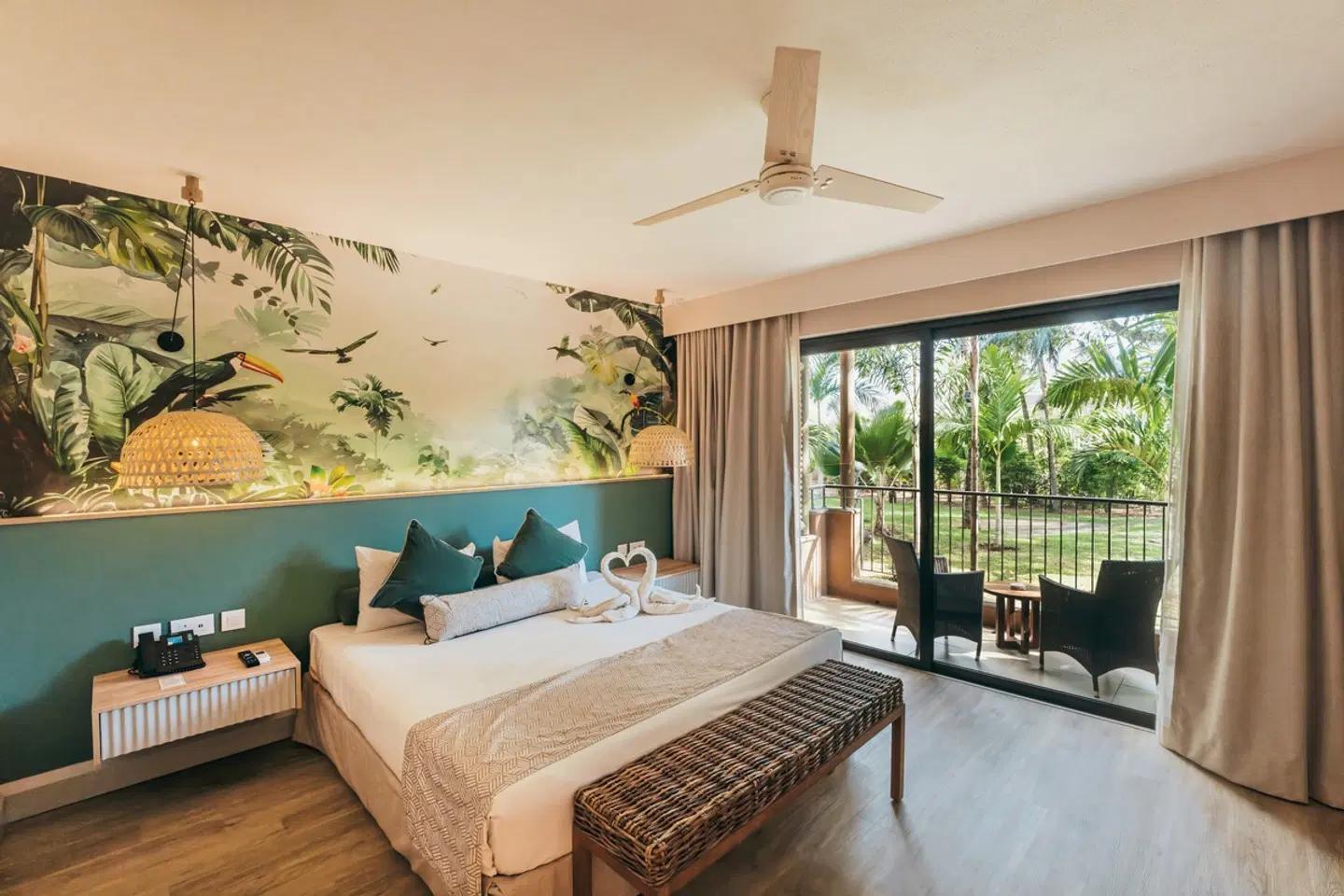 Spacious double bed suite at Tamarina Golf & Spa Boutique Hotel