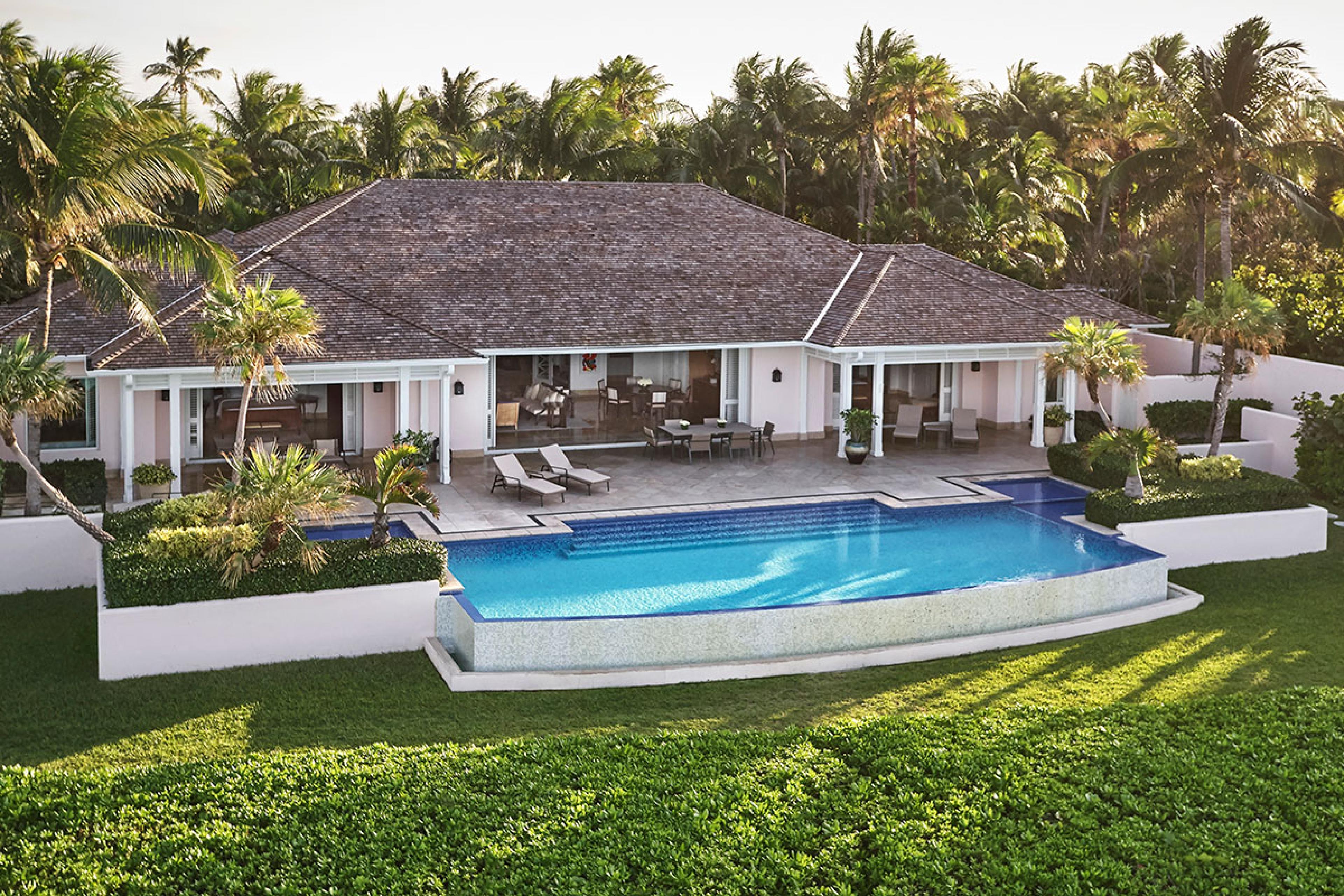 Overhead view of the villa at The Ocean Club, A Four Seasons Resort Bahamas