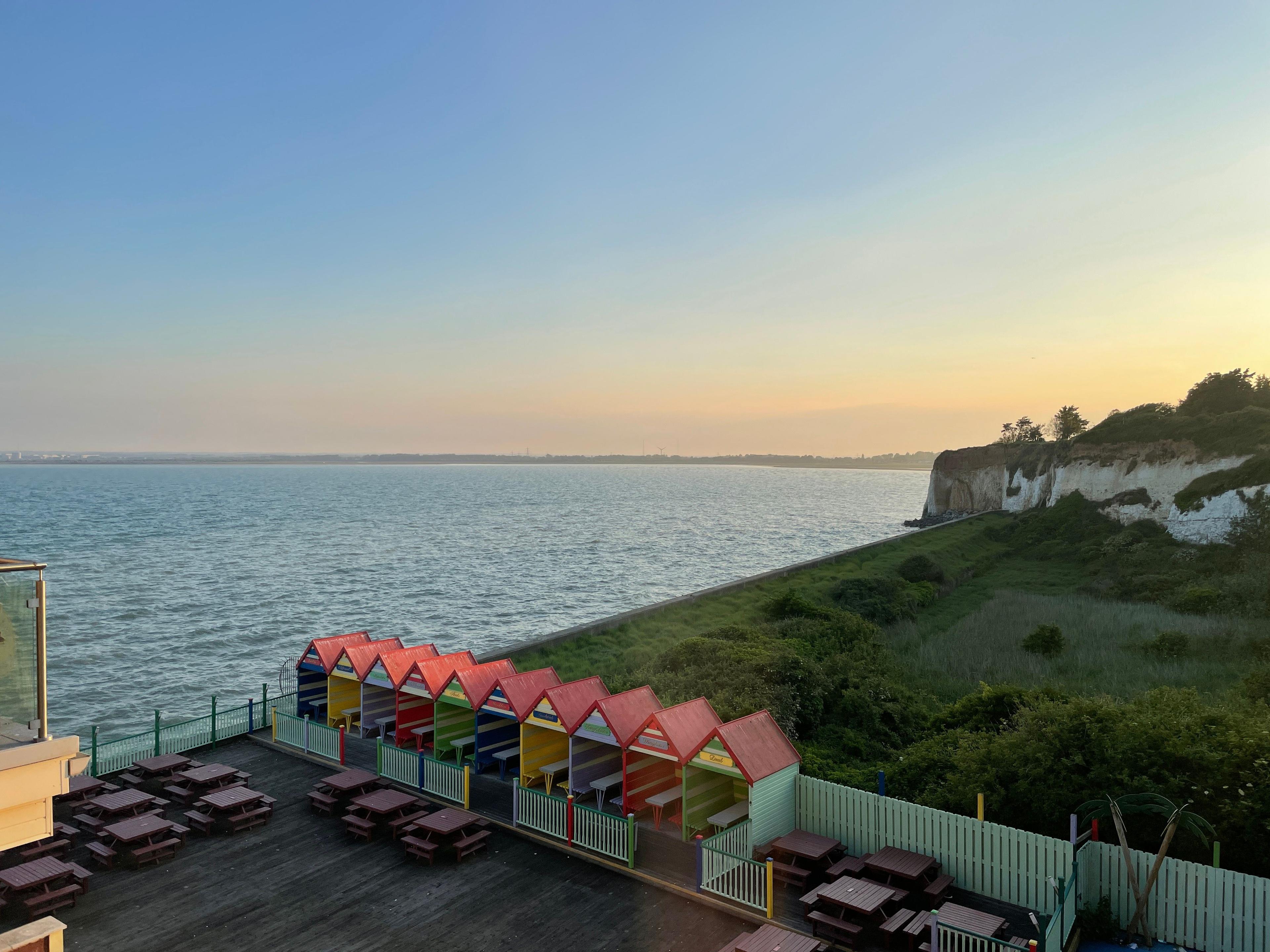 Overhead view of the The Pegwell Bay Hotel coast