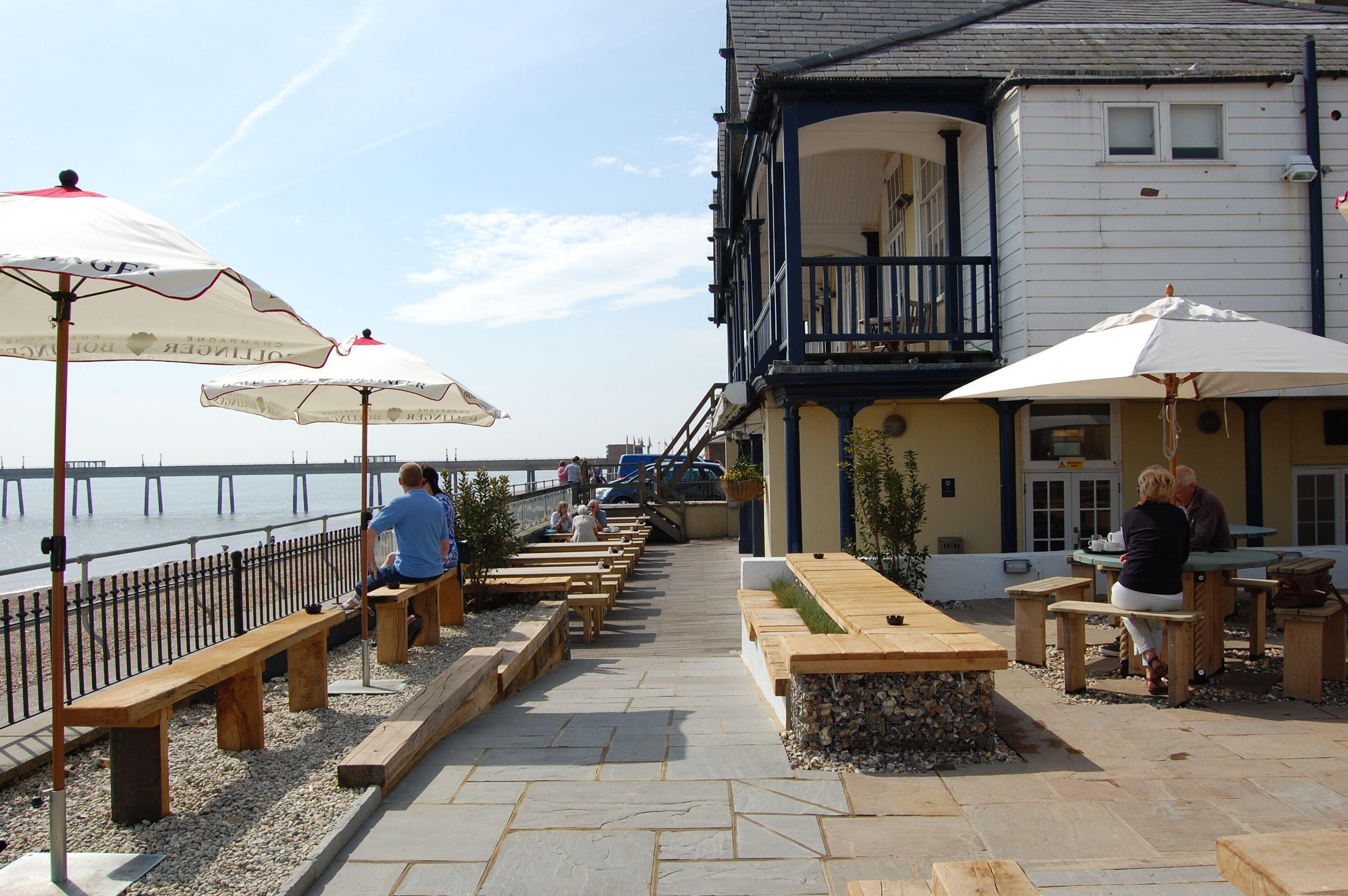 Panoramic view of the exterior of The Royal Hotel