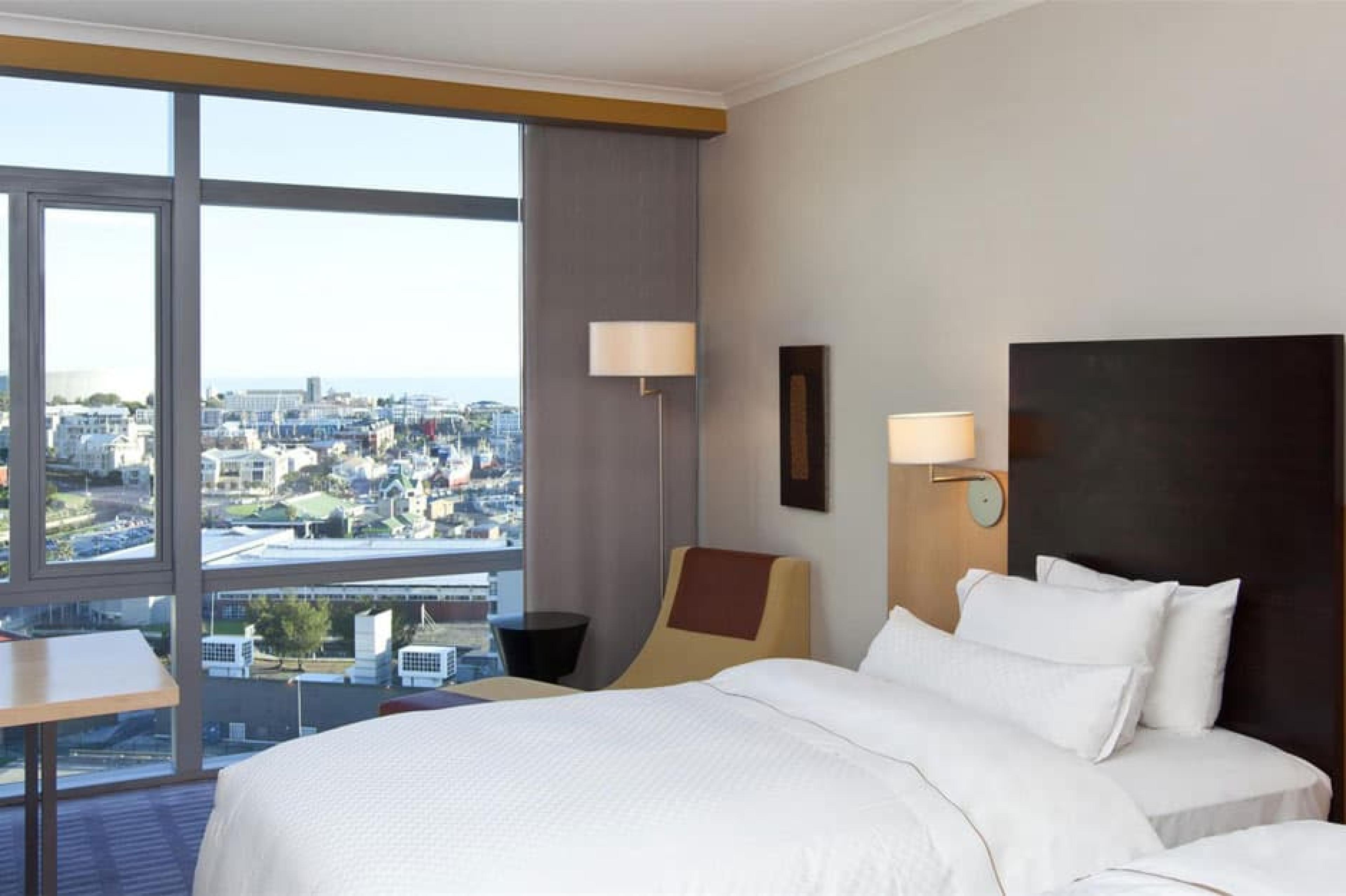 Double bed suite with window views at The Westin Cape Town