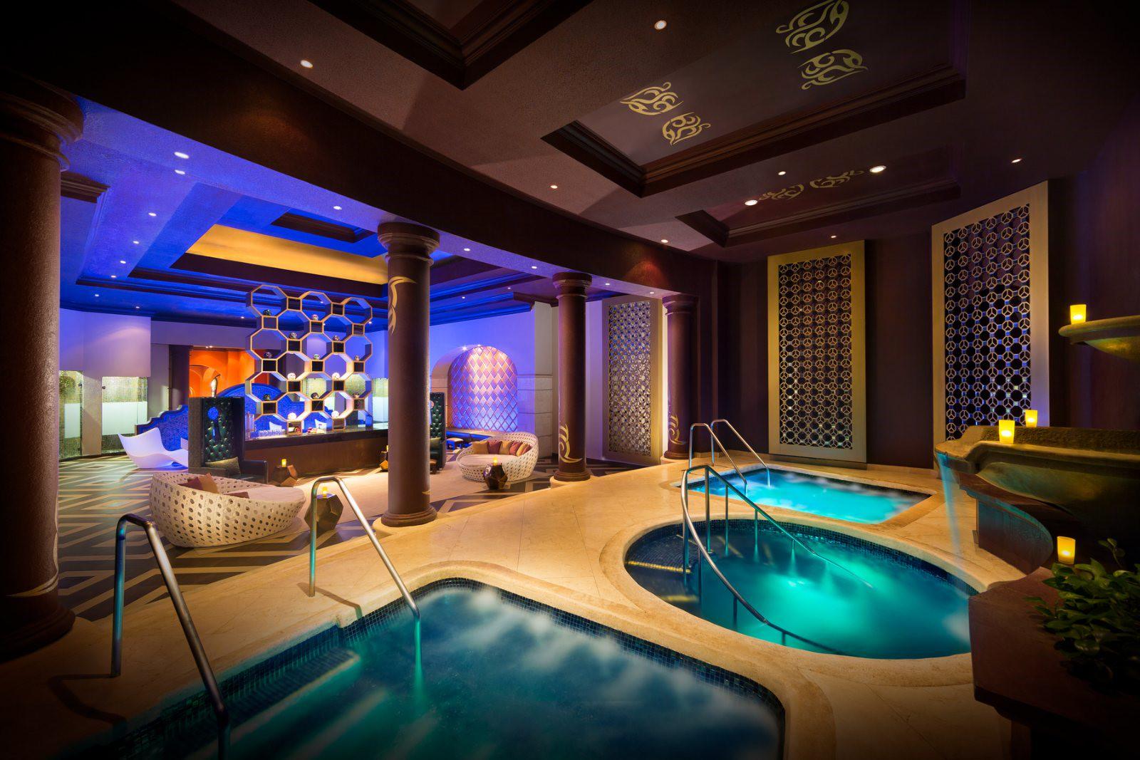 Indoor pools and jacuzzi as part of the spa facilities at Hard Rock Hotel Cancun