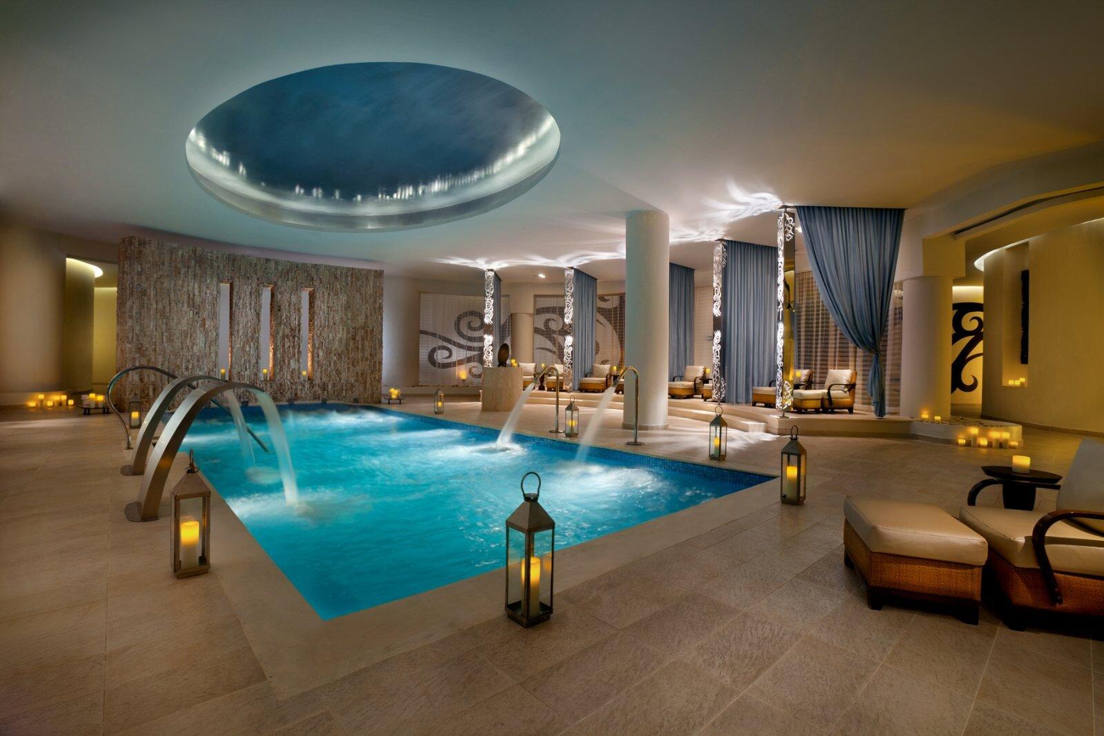 Indoor pool as part of the spa facilities at Hard Rock Hotel & Casino Punta Cana