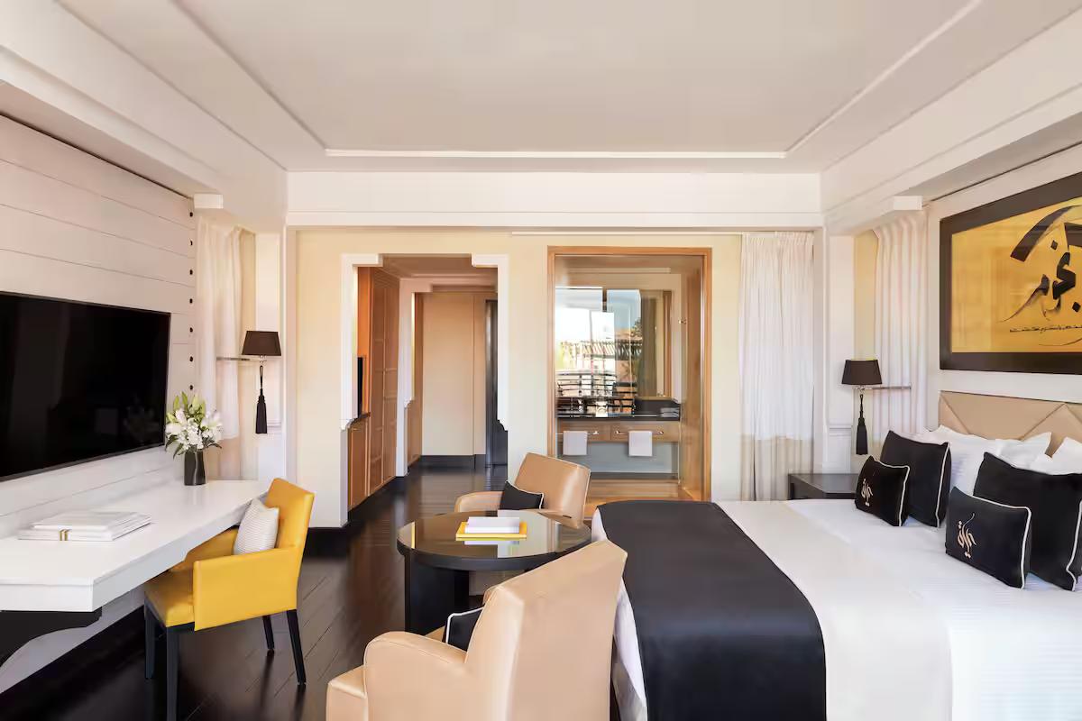 Luxurious double bed suite at Hotel & Ryads Barrière Le Naoura