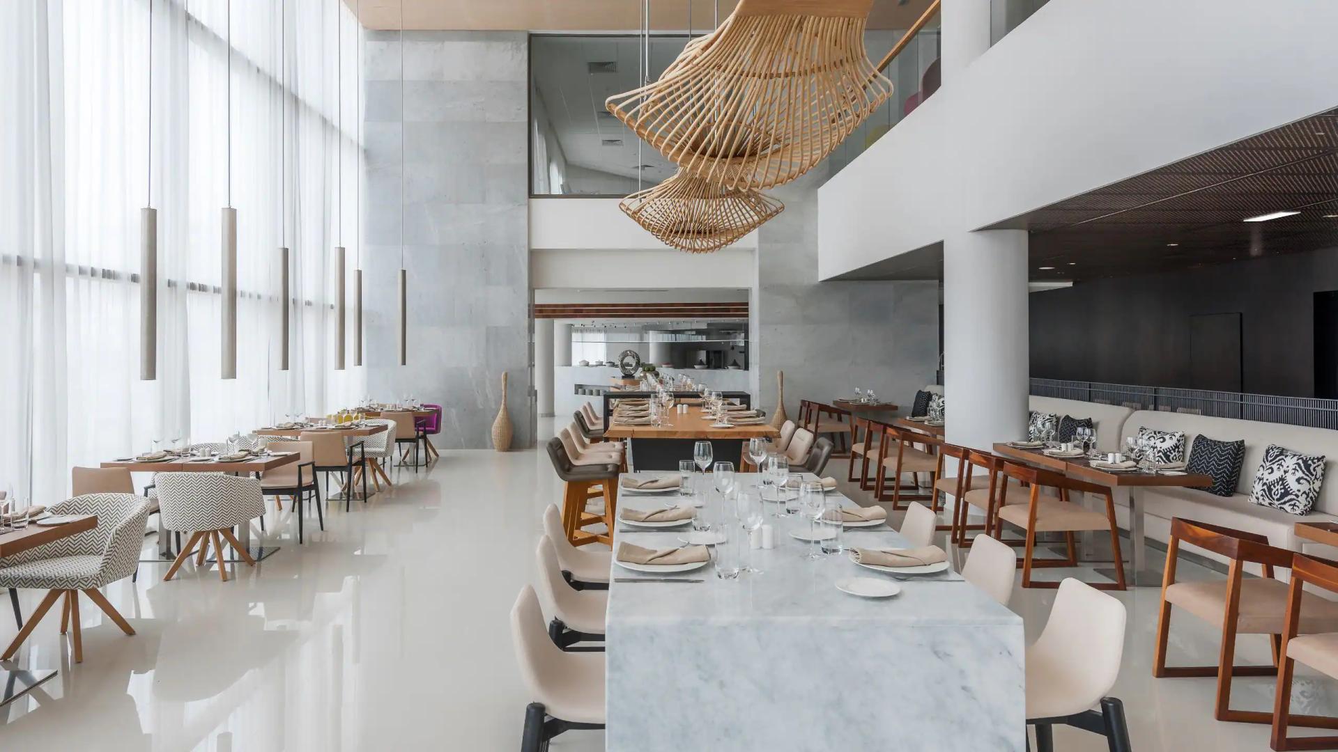 Indoor dining area at Hyatt Place Taghazout Bay