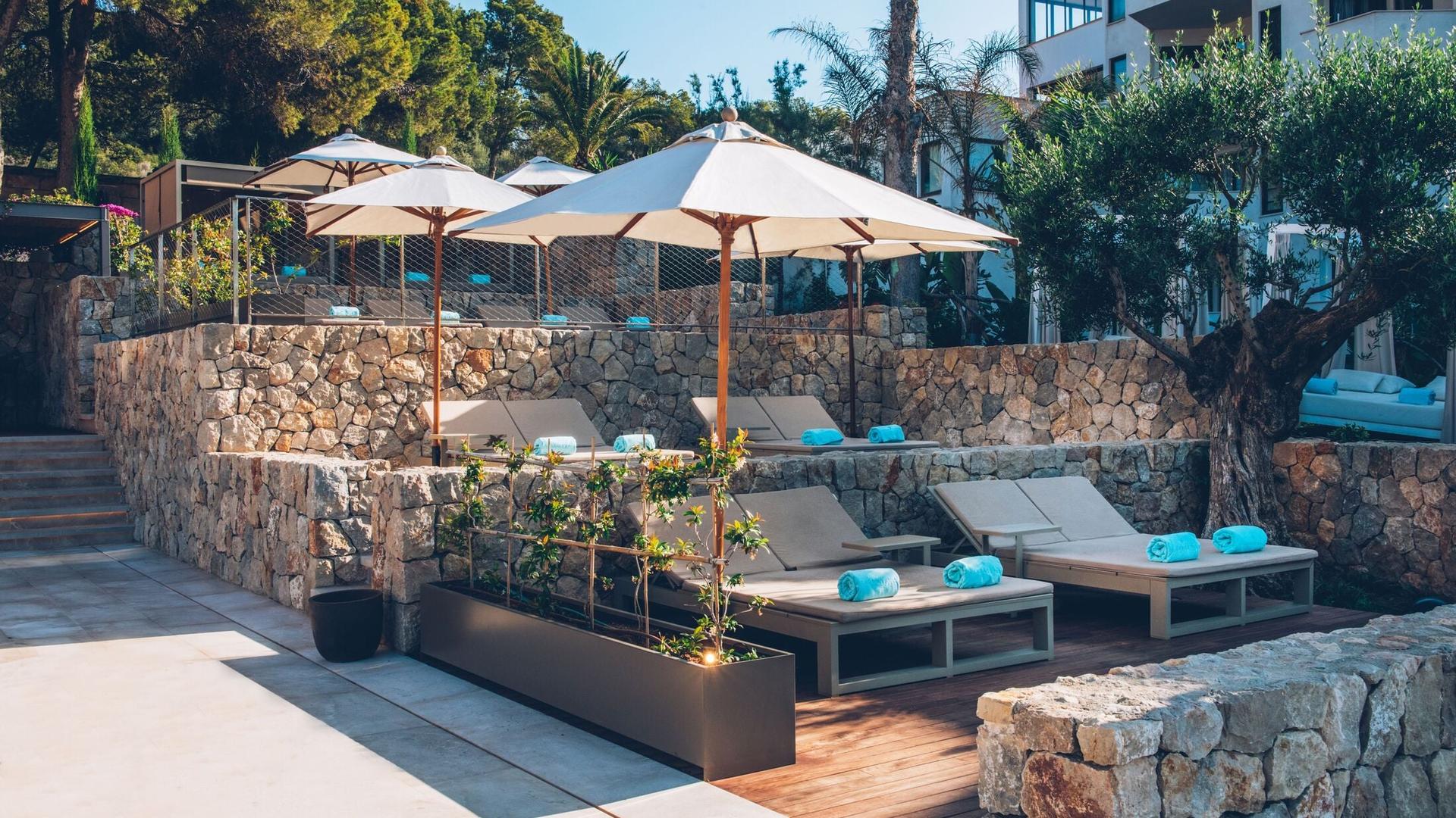 Stacked sunbeds at Iberostar Jardín del Sol Suites