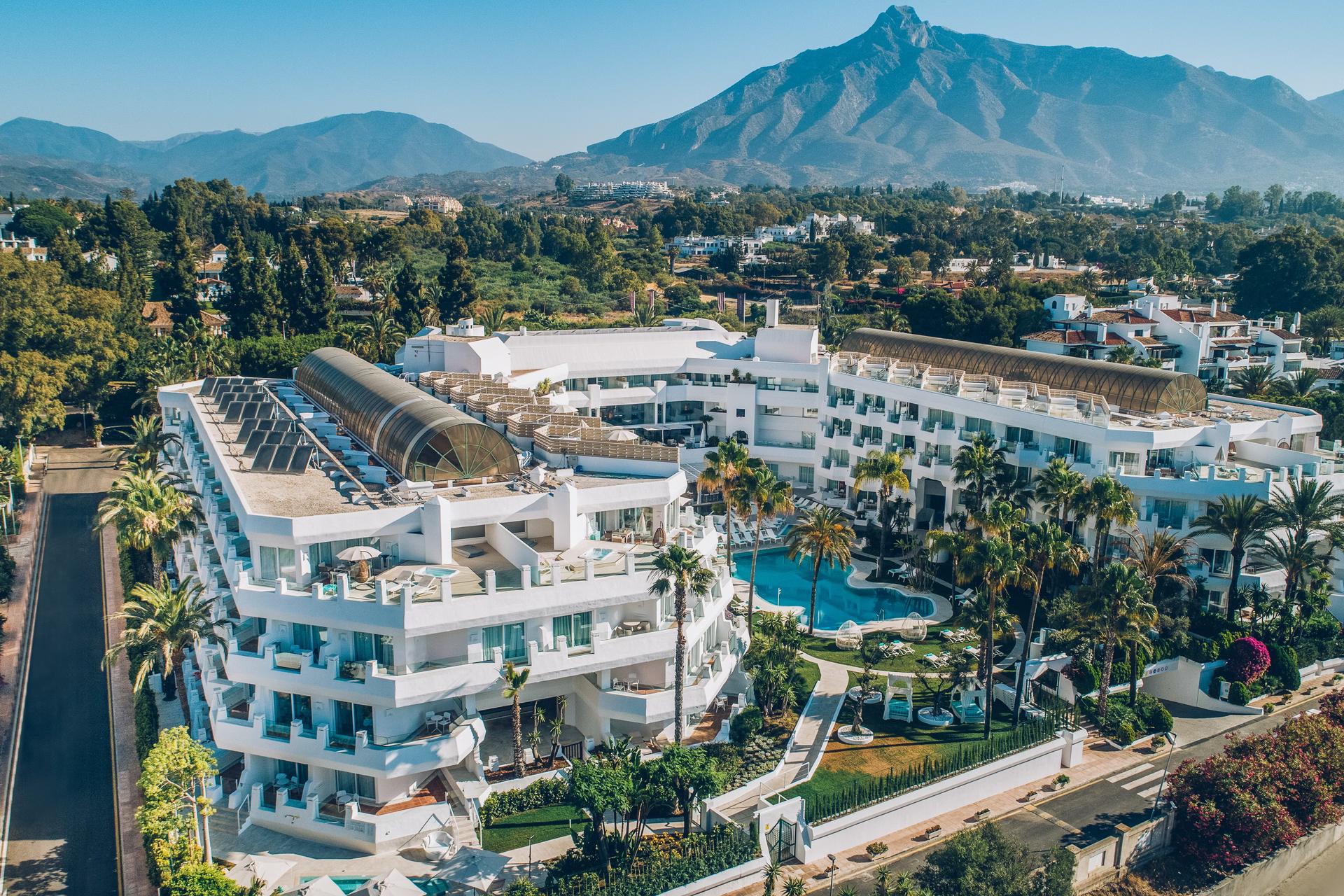 Aerial view looking down on Iberostar Marbella Coral Beach