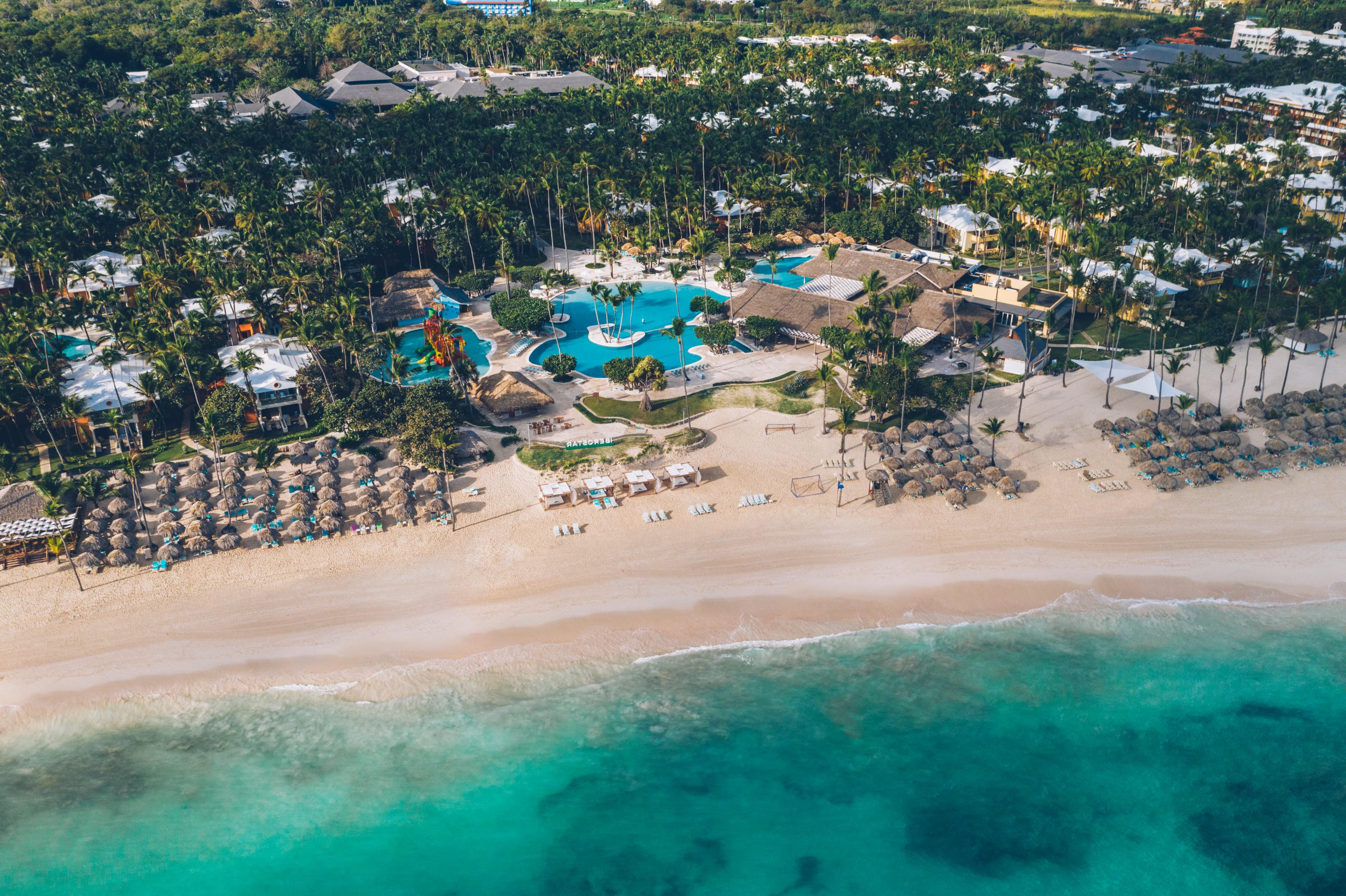Aerial view of the beachfront Iberostar Selection Bávaro Suites