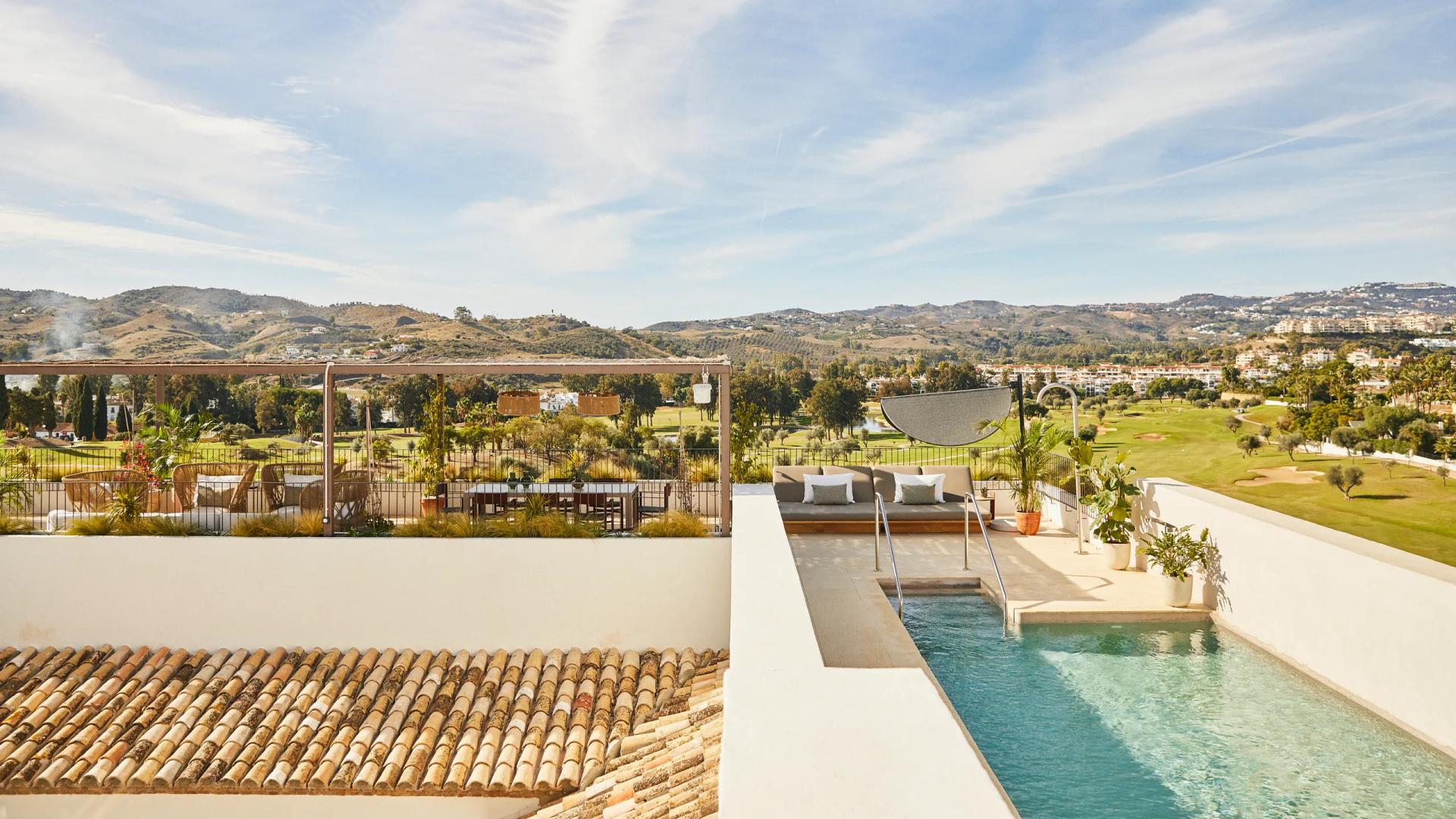 Rooftop swimming pool at La Zambra Resort