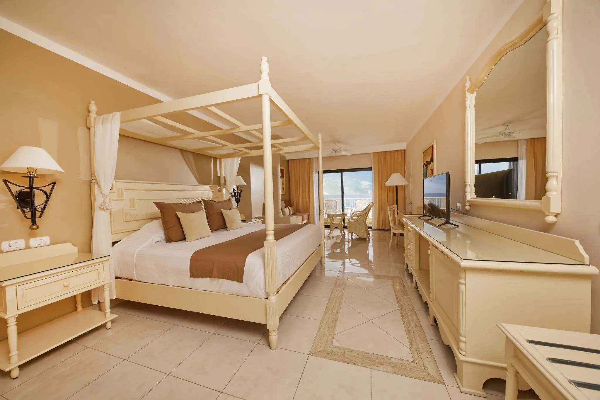 Double bed suite at Luxury Bahia Principe Akumal