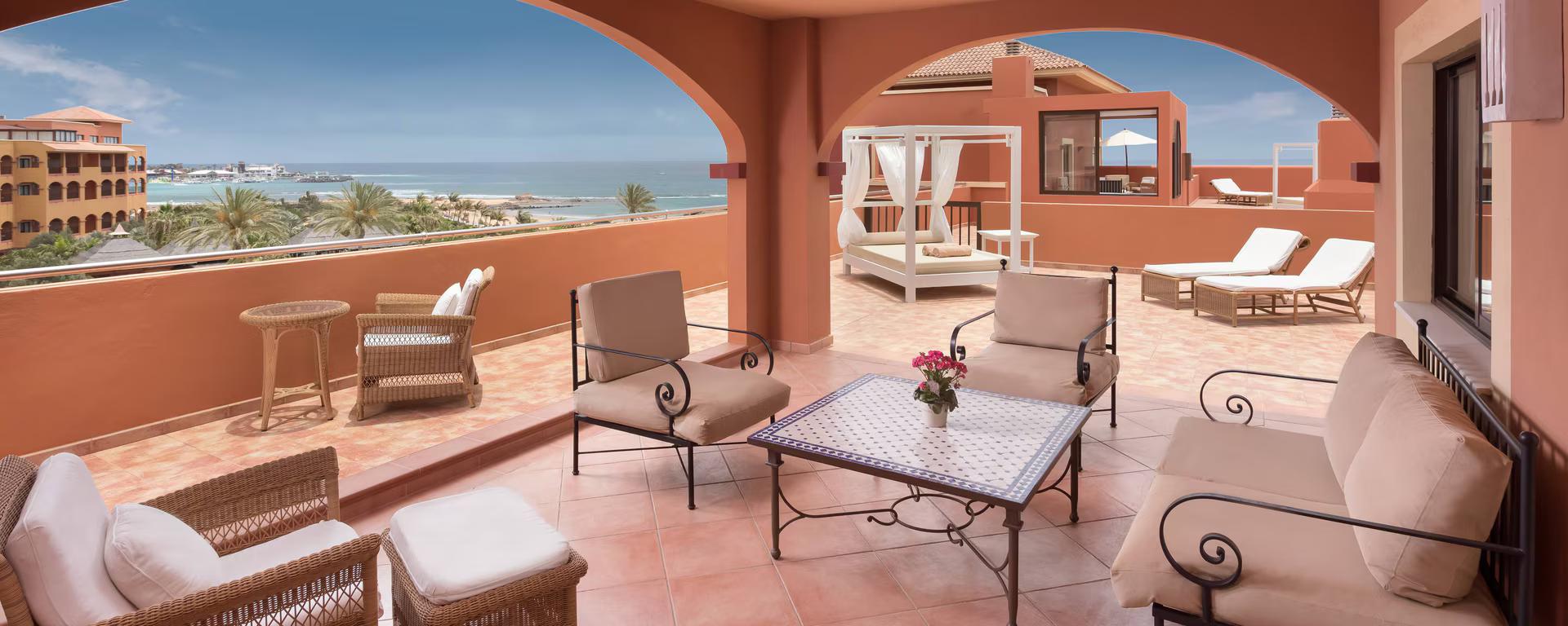 Balcony lounging area at Sheraton Fuerteventura Beach, Golf & Spa Resort
