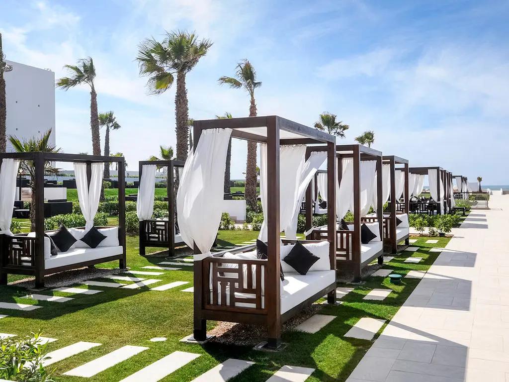 Oceanfront cabanas at Sofitel Agadir Thalassa Sea & Spa
