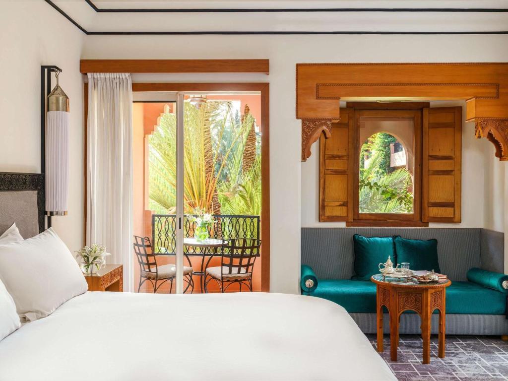 Double bed suite at Sofitel Marrakech Palais Imperial & Spa