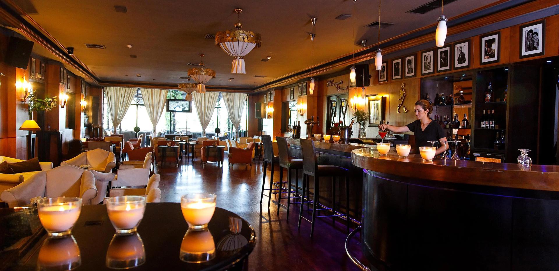 Indoor bar, dining and lounging area at Sofitel Marrakech Palais Imperial & Spa