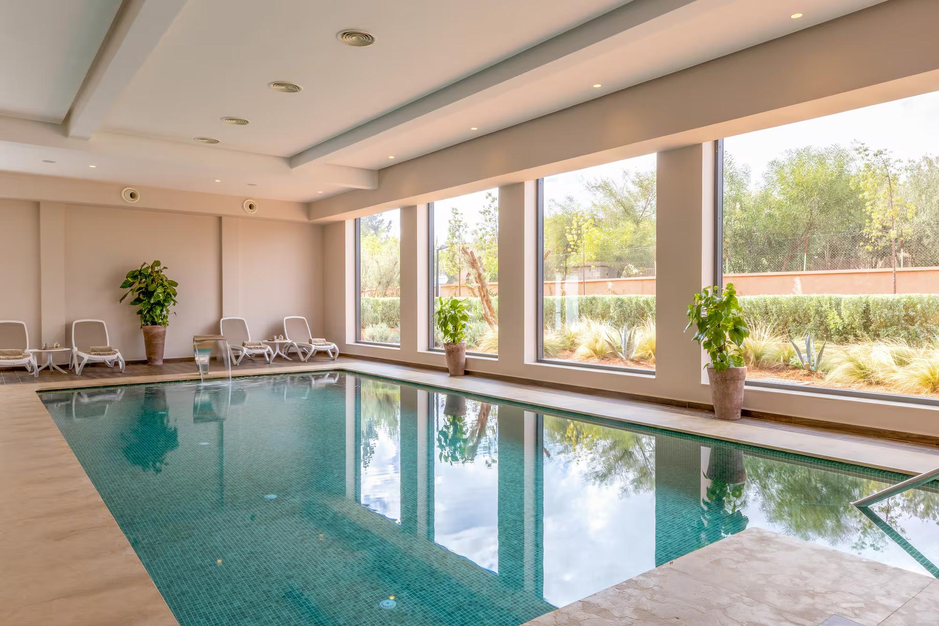 Indoor pool as part of the s[a facilities at Sol Oasis Marrakech by Melia