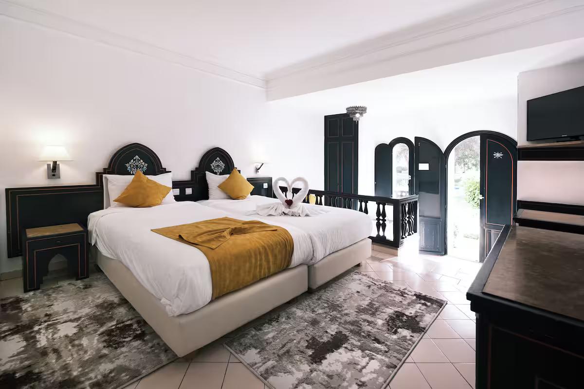 Spacious double bed suite at Valeria Jardins d’Agadir Resort