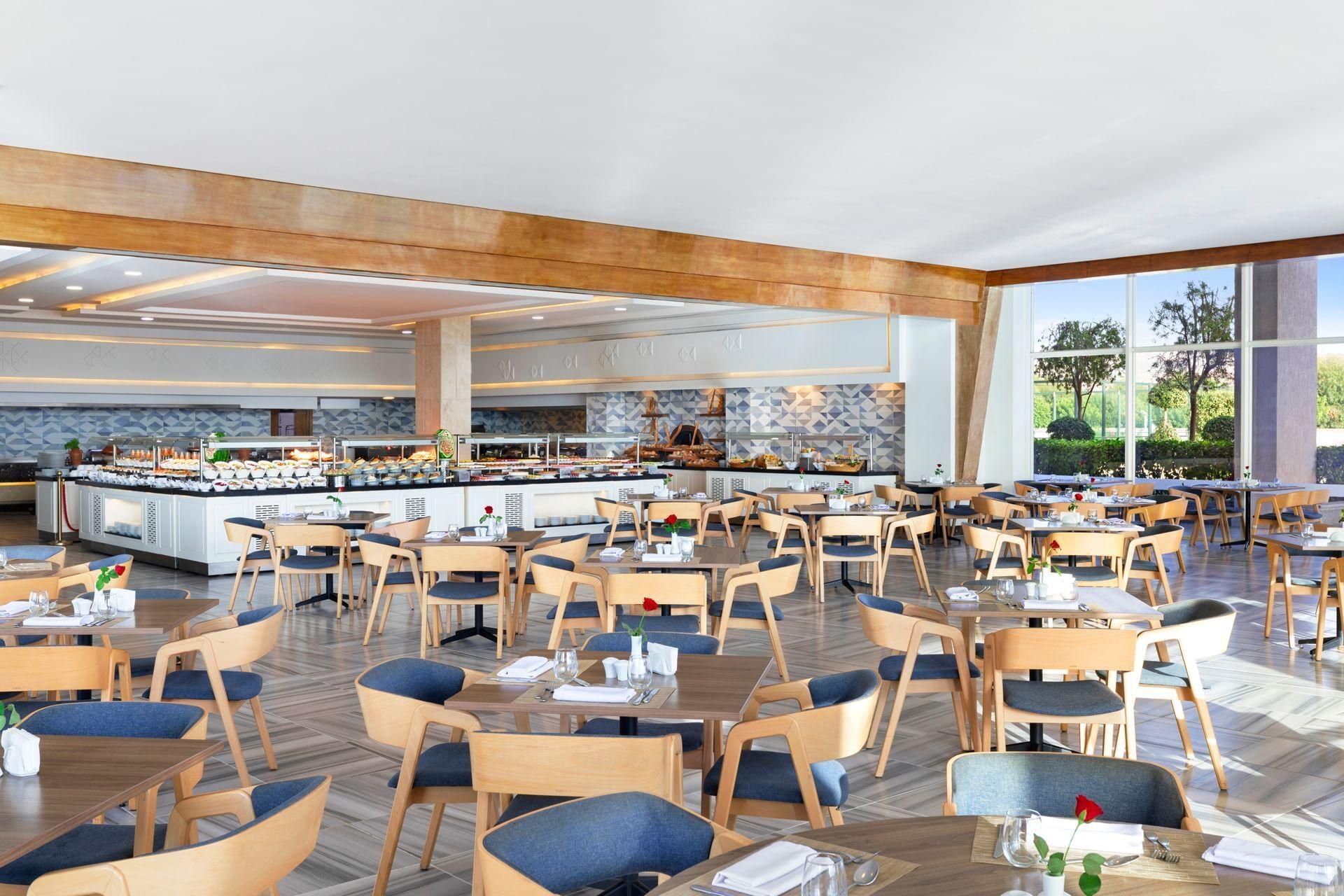 Indoor dining room at White Beach Resort Taghazout