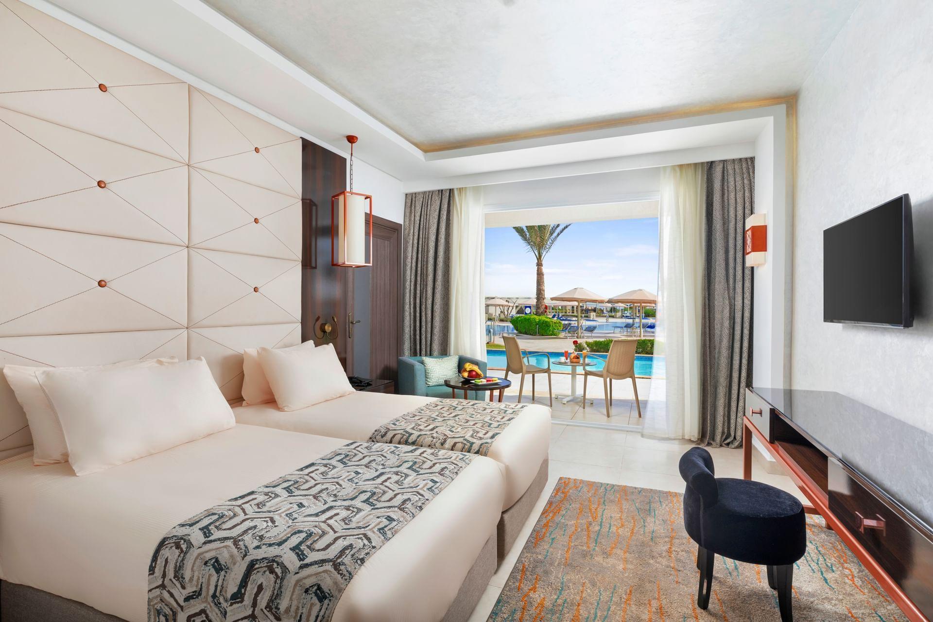 Twin bed suite at White Beach Resort Taghazout