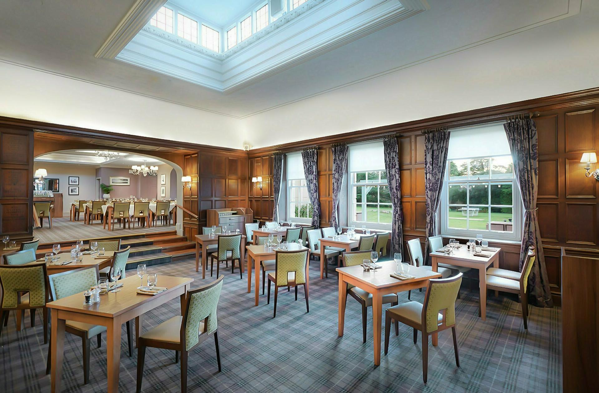 Indoor dining room at Avisford Park Hotel