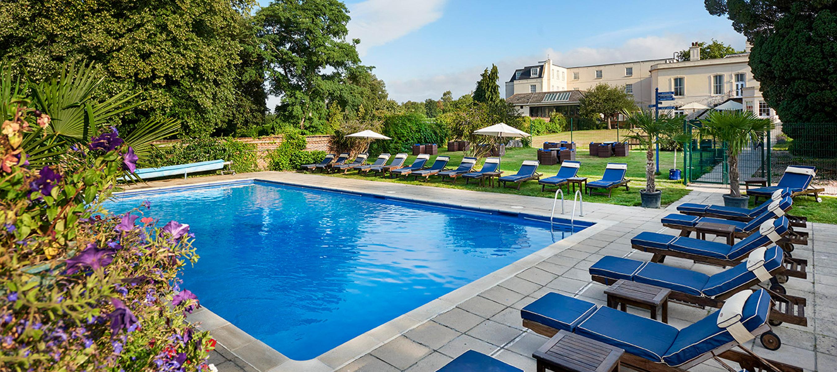 Outdoor pool at Avisford Park Hotel