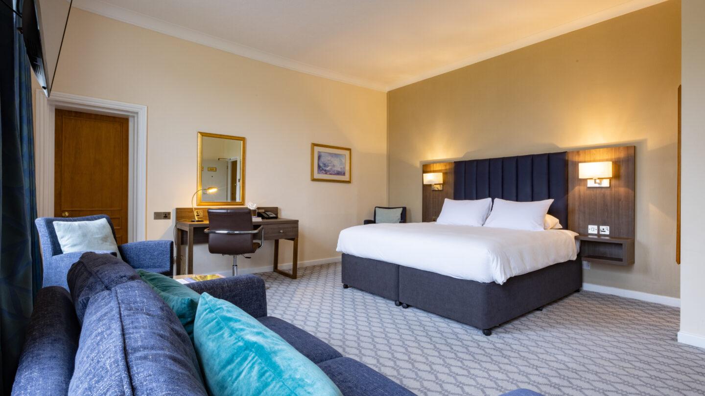 Spacious double bed suite at Avisford Park Hotel